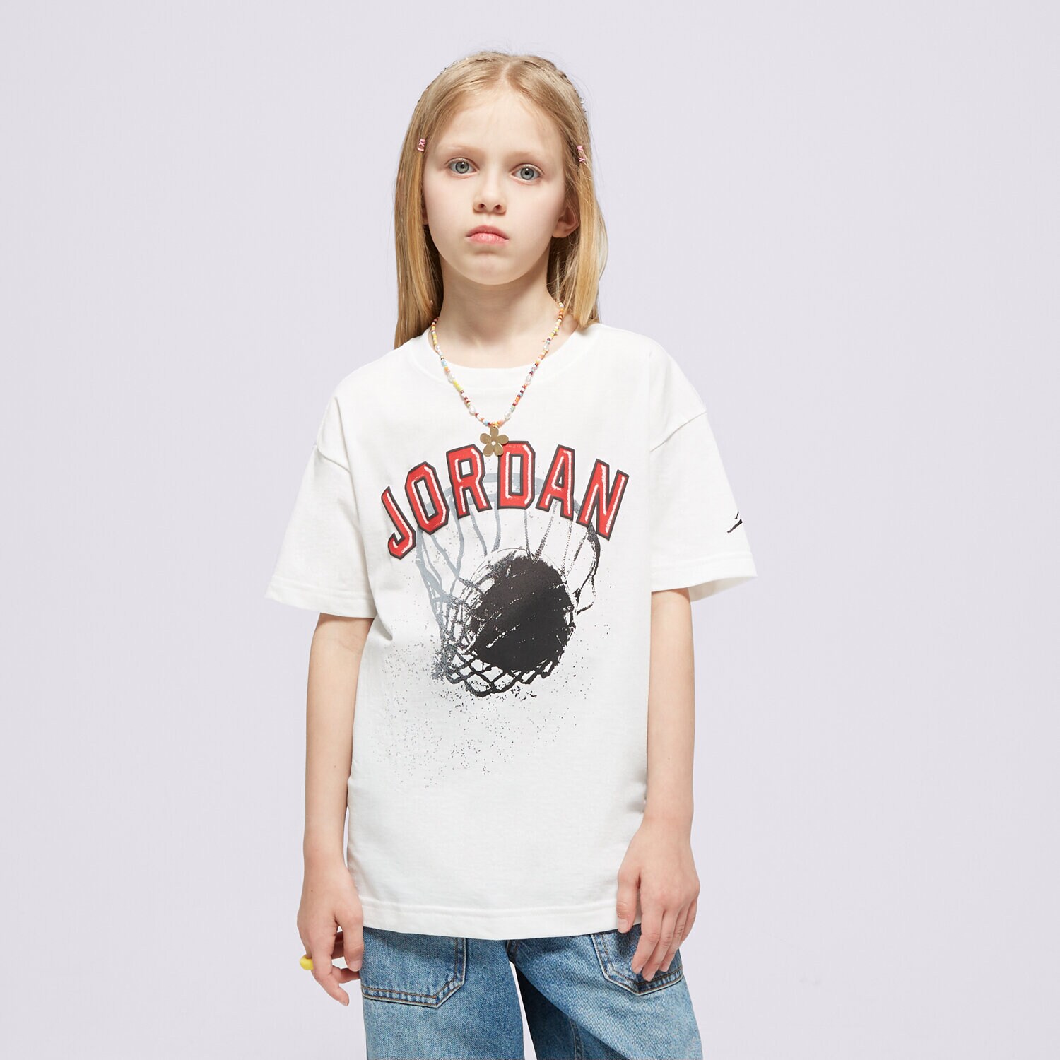 dětské tričko JORDAN TRIČKO JORDAN HOOP STYLE SS TEE GIRL 45C991-782 BÍLÁ