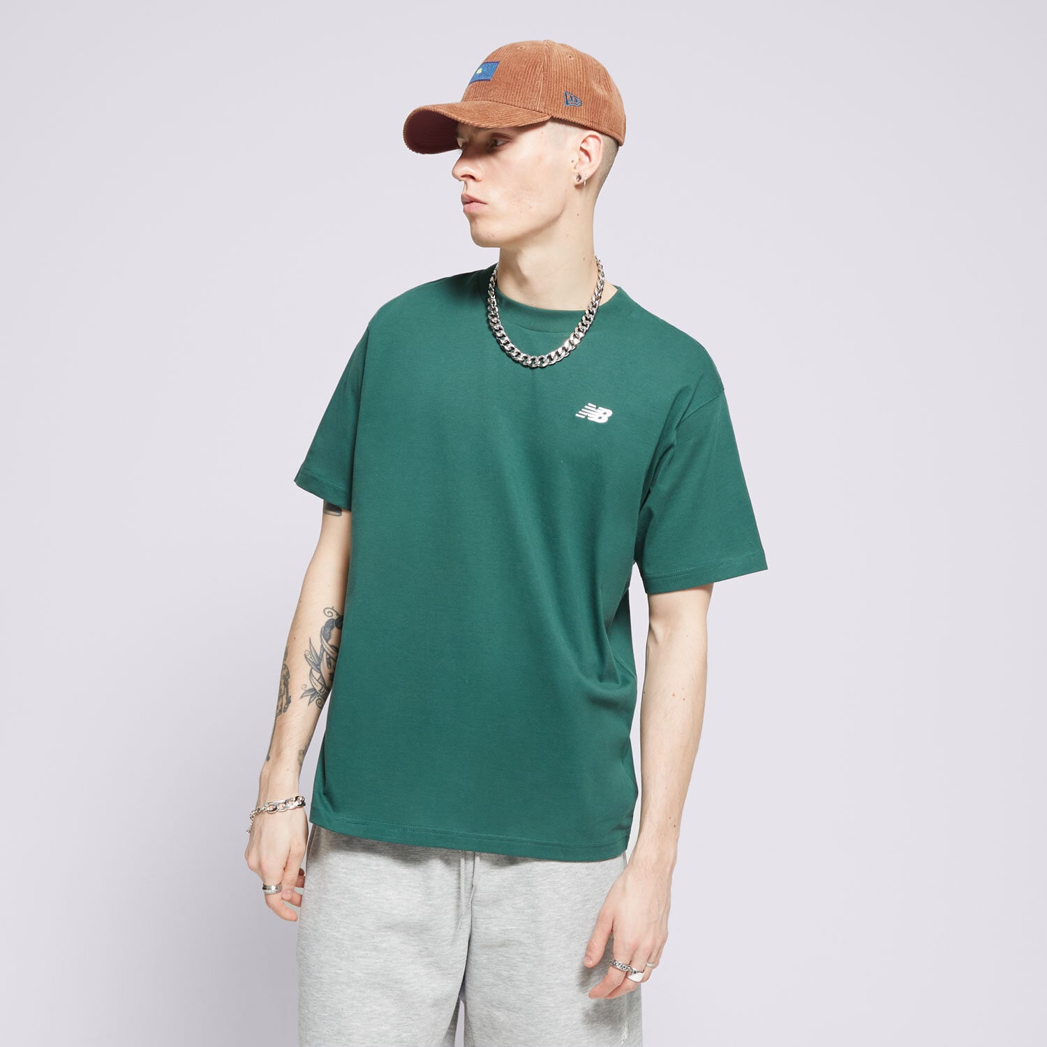 pánské tričko NEW BALANCE TRIČKO SMALL LOGO MT41509NWG ZELENÁ