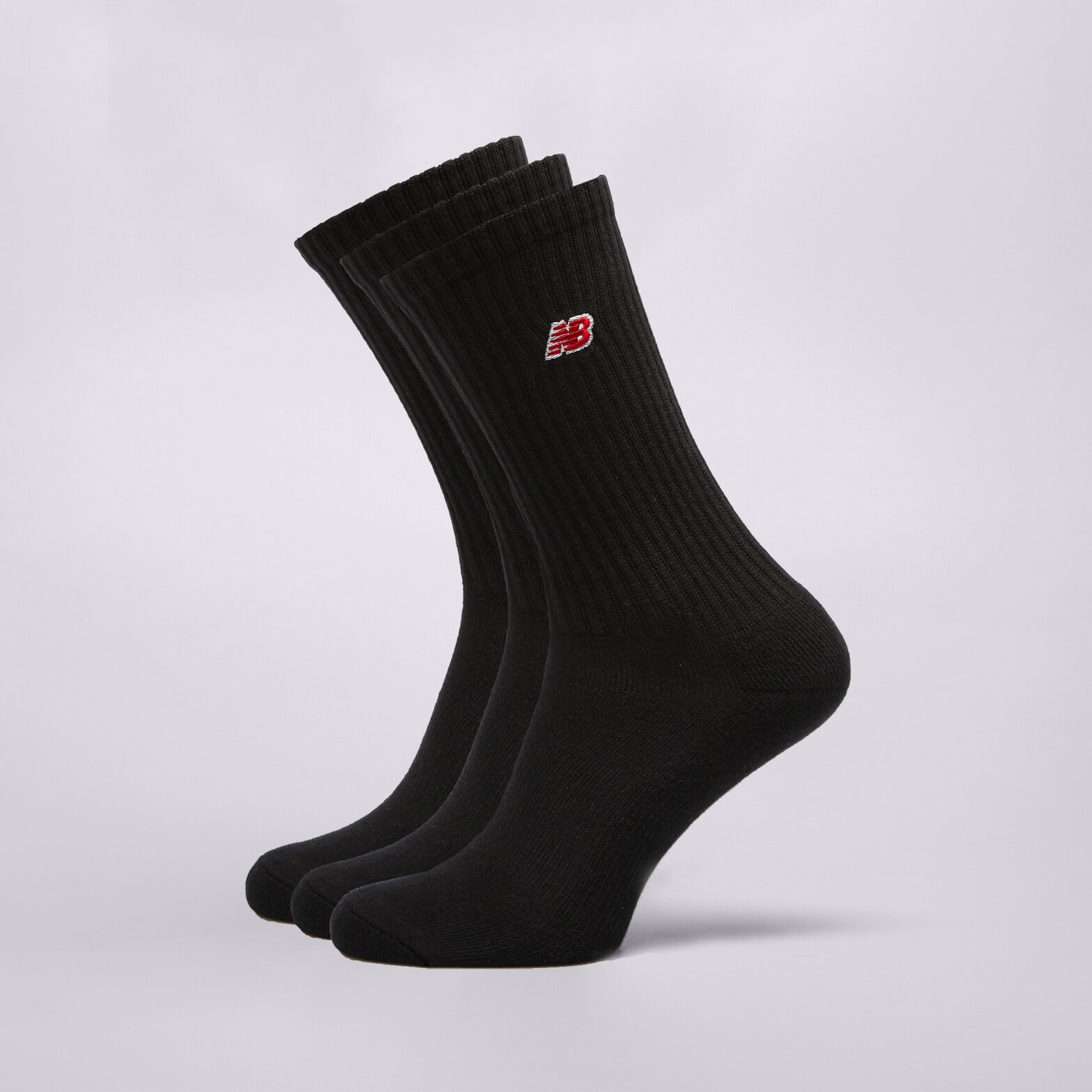 dámské ponožky NEW BALANCE PONOŽKY PATCH LOGO CREW 3 PAIRS LAS33763BK ČERNÁ