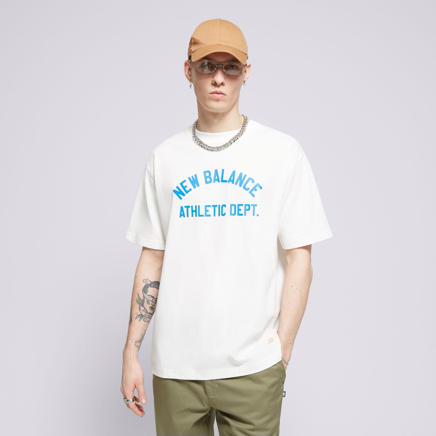 pánské tričko NEW BALANCE TRIČKO SGH ATHLETIC DEPT TEE MT41514SST BÍLÁ