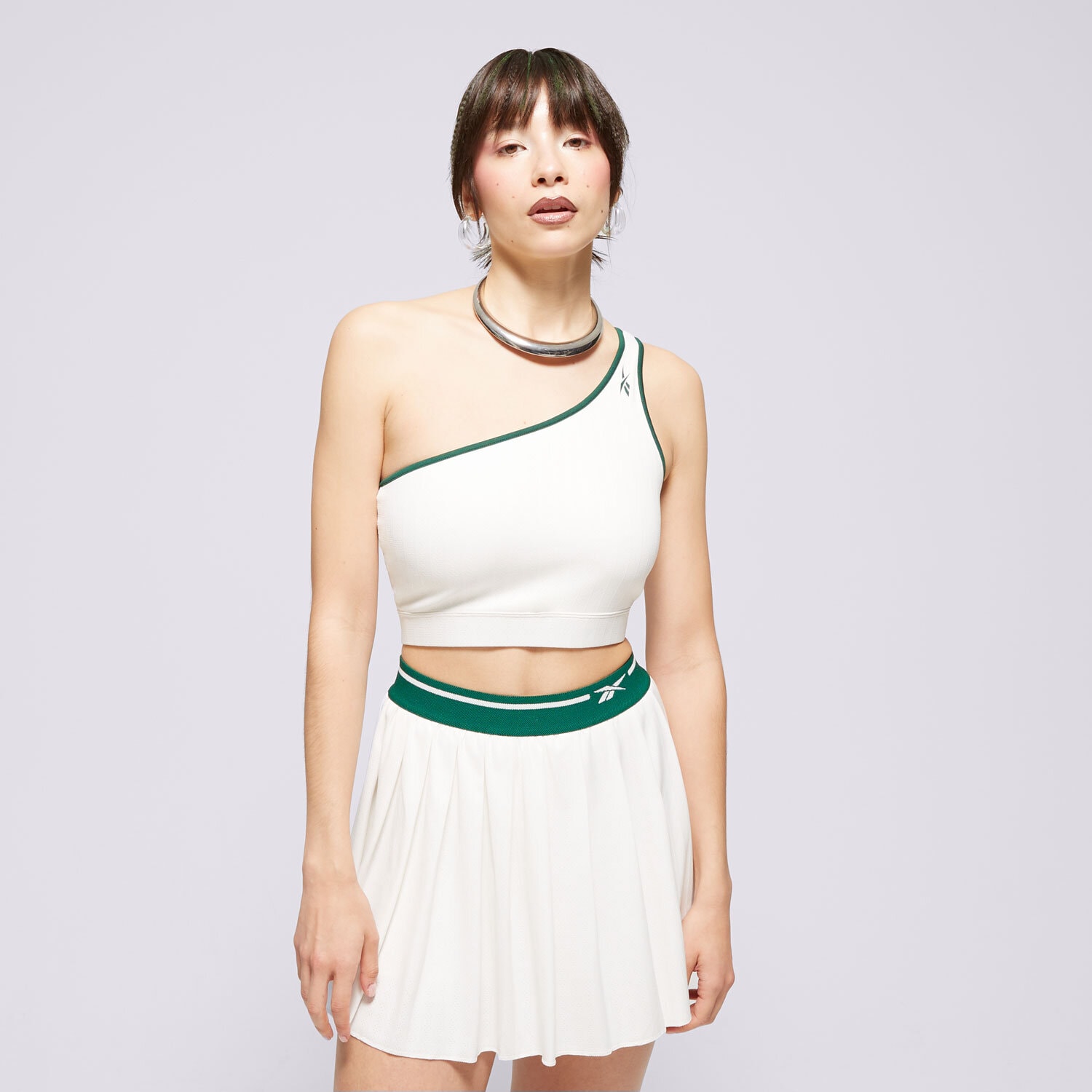 dámský top REEBOK BRA CL Q2 CS ASYM BRALETTE 100075524 BÍLÁ