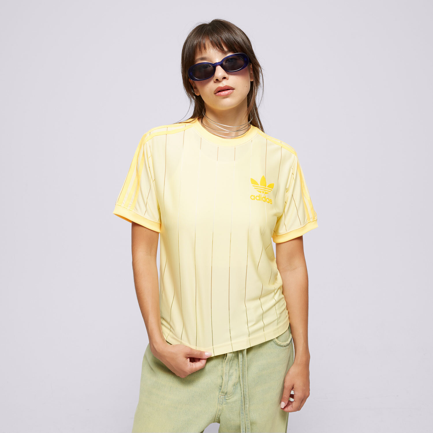 dámské tričko ADIDAS TRIČKO 3 STRIPE TEE IT9869 ŽLUTÁ