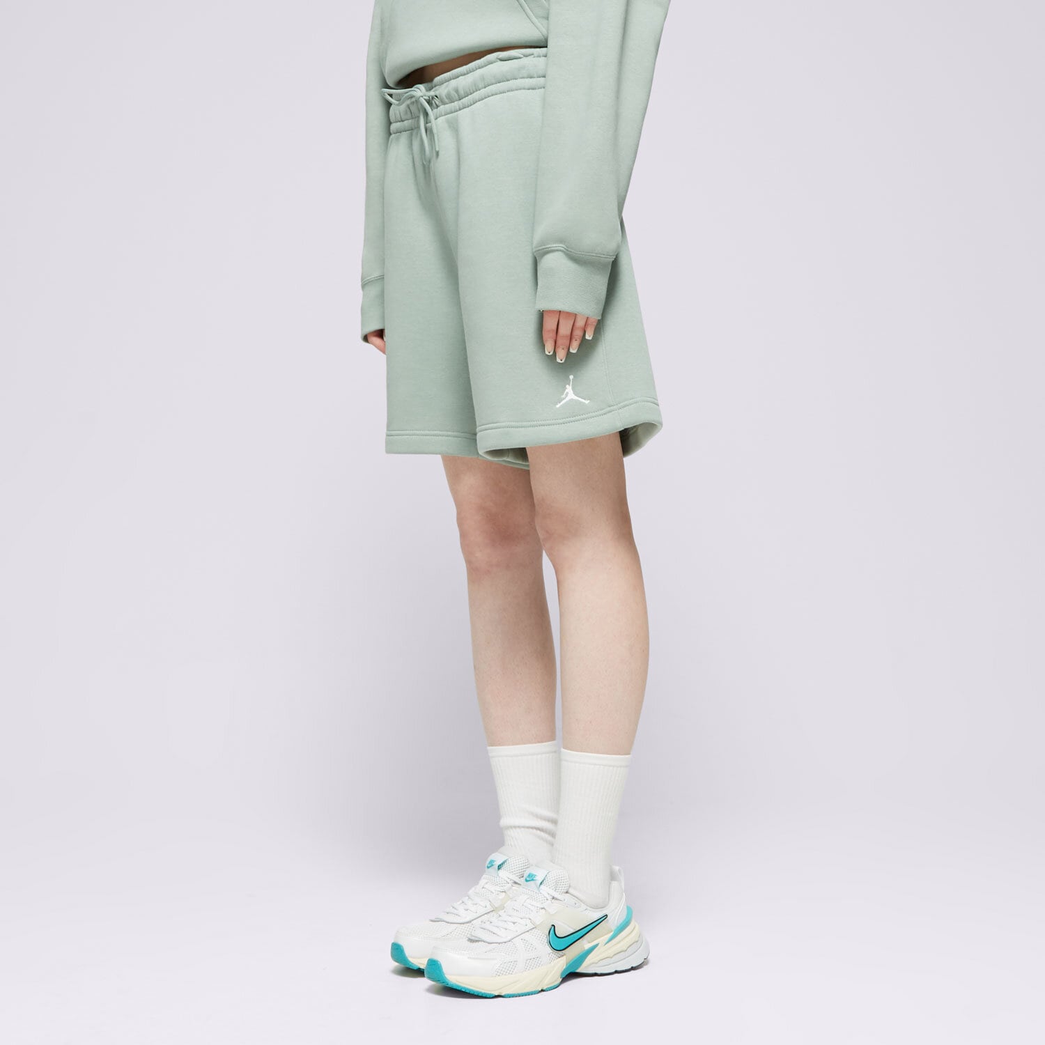 dámské kraťasy JORDAN ŠORTKY  W J BRKLN FLC SHORT FN4497-304 ZELENÁ