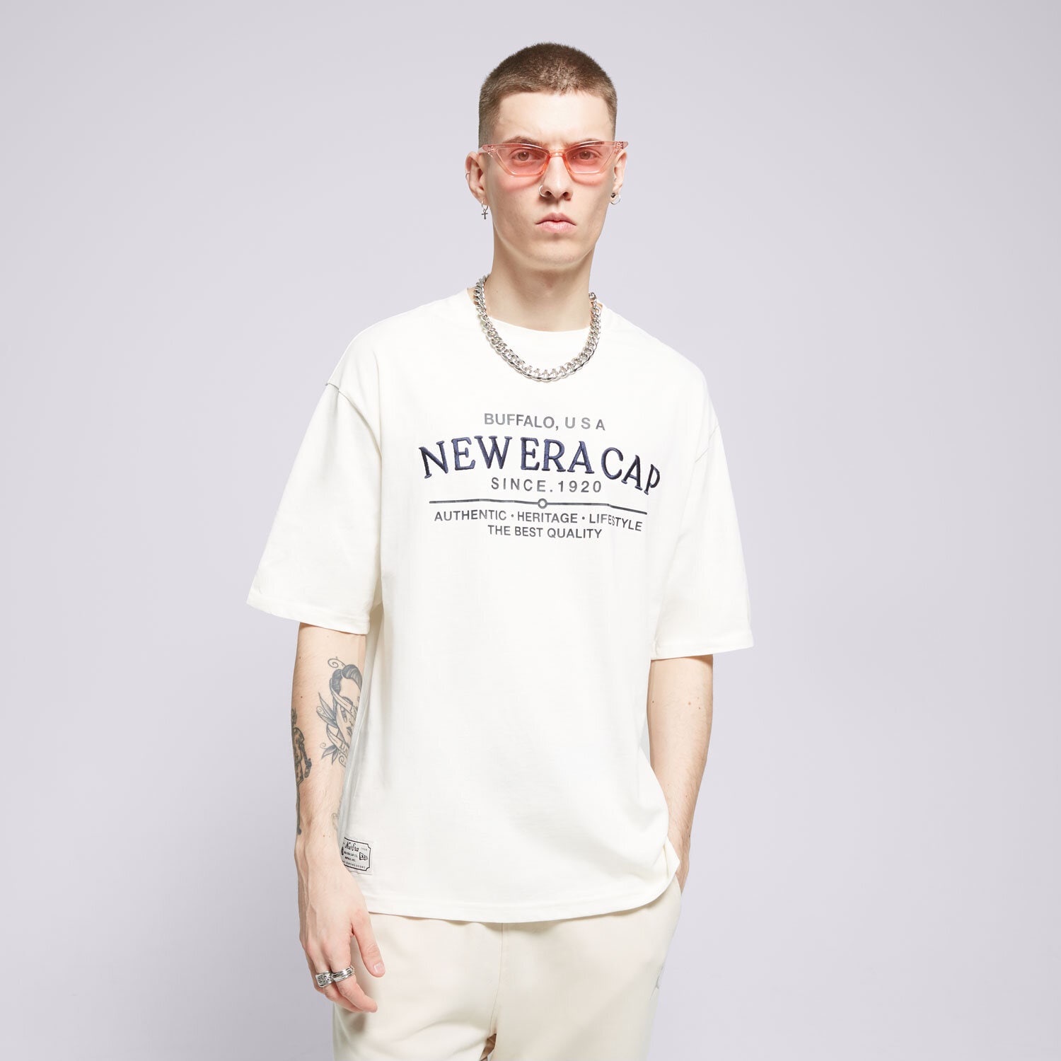 pánské tričko NEW ERA TRIČKO NE GRPHC CF OS NONE 60502647 BÍLÁ
