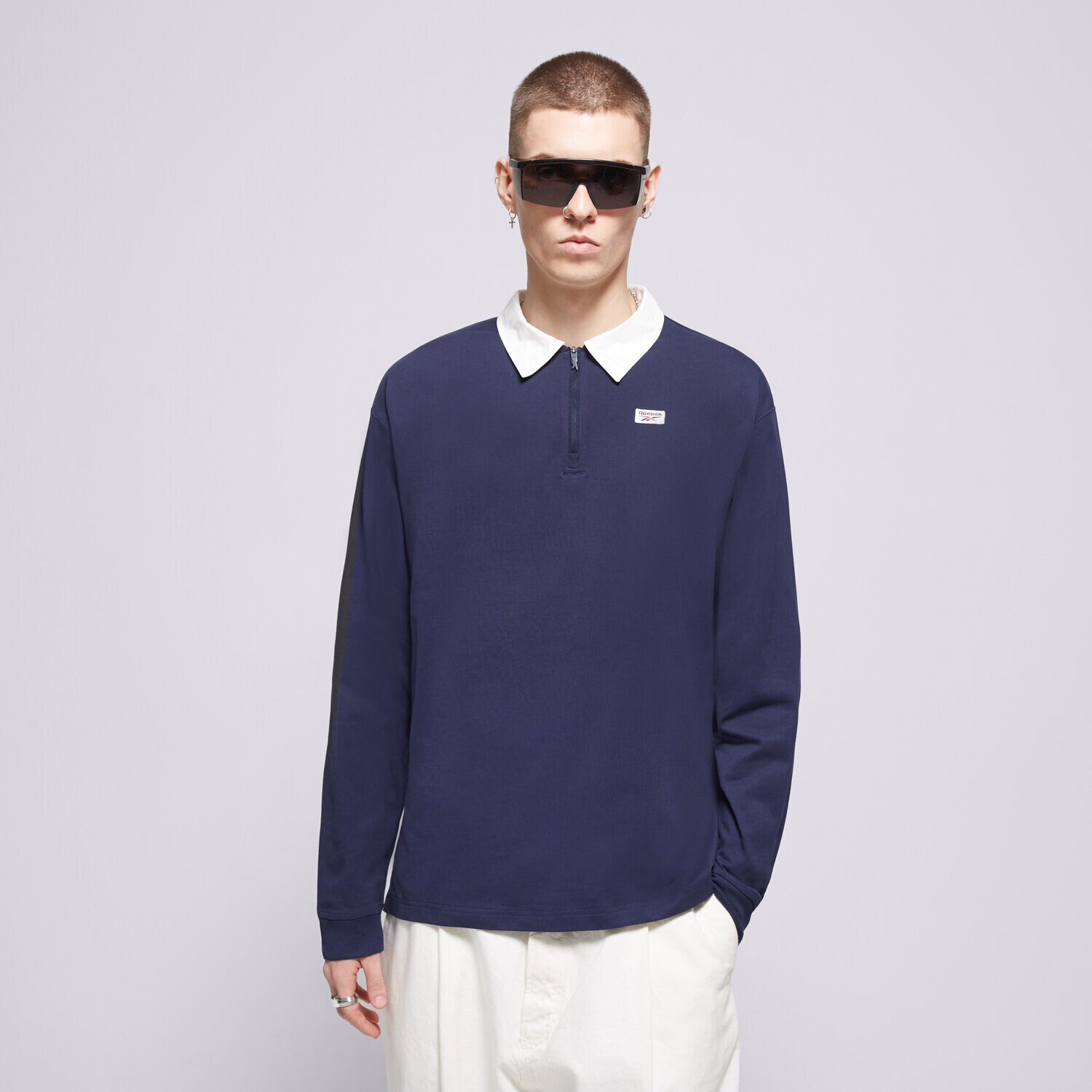 pánské polo tričko REEBOK TRIČKO COURT SPORT QUARTER ZIP 100075580 TMAVOMODRÁ
