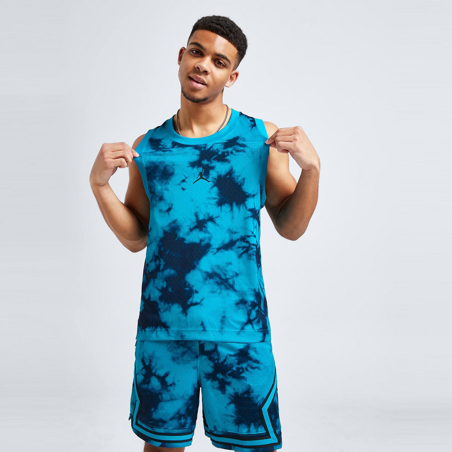 pánská košile JORDAN TOP JDAN TIE DYE JERSEY BLUE TEE DZ0565-446 ČERNÁ