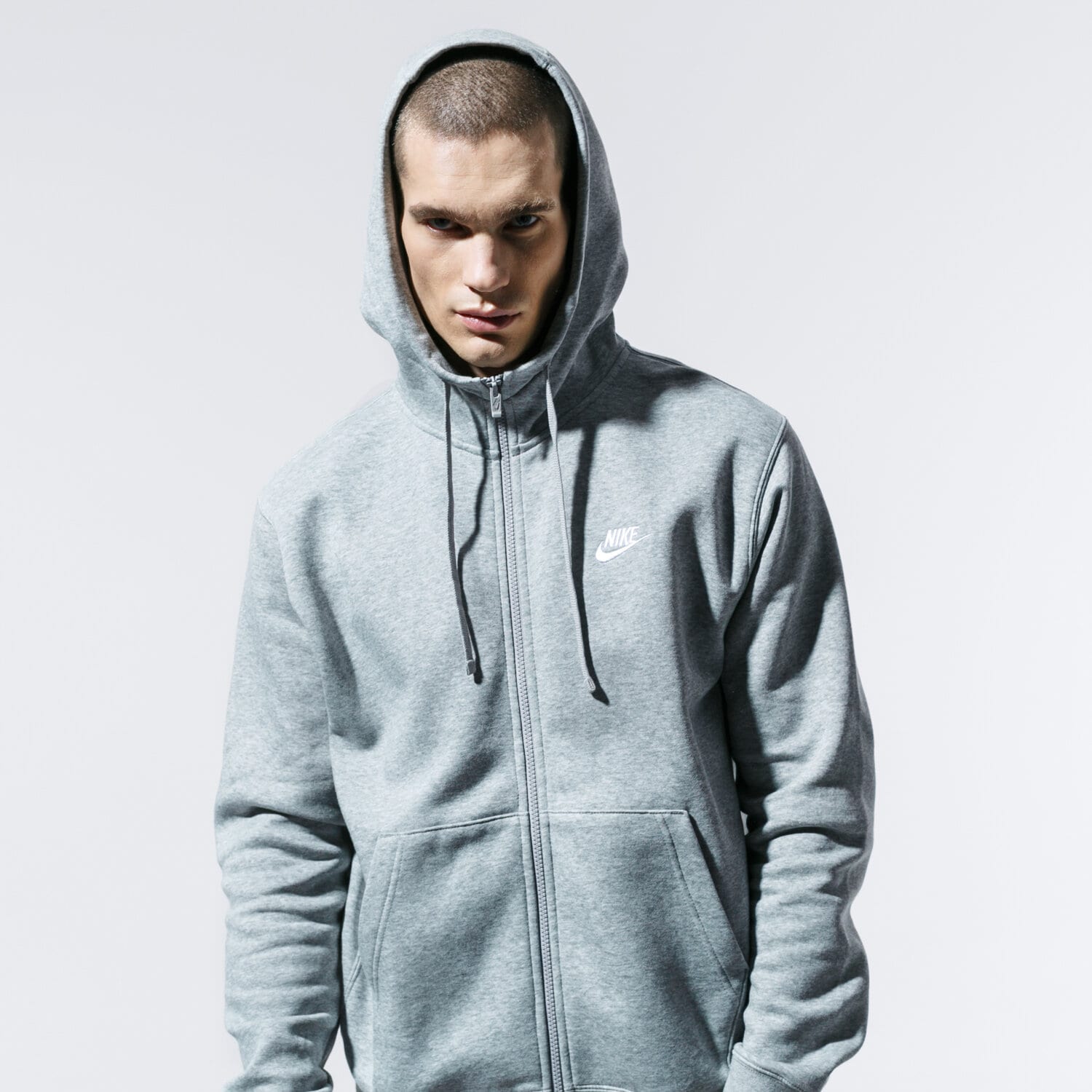 pánská mikina NIKE MIKINA ROZEPÍNACÍ SPORTSWEAR CLUB FLEECE BV2645-063 ŠEDÁ
