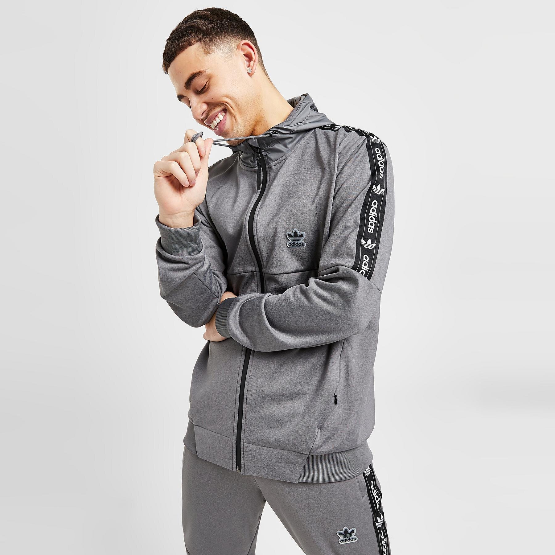pánská mikina ADIDAS MIKINA EDGE FZ GREY 4 SWEATSHIRT HY1000 ŠEDÁ