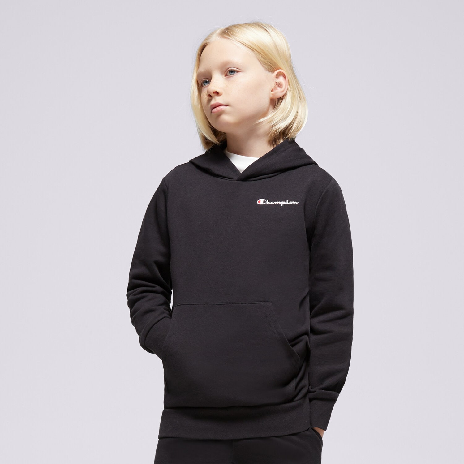 dětská mikina CHAMPION MIKINA S KAPUCÍ HOODED SWEATSHIRT B 306756KK001 ČERNÁ