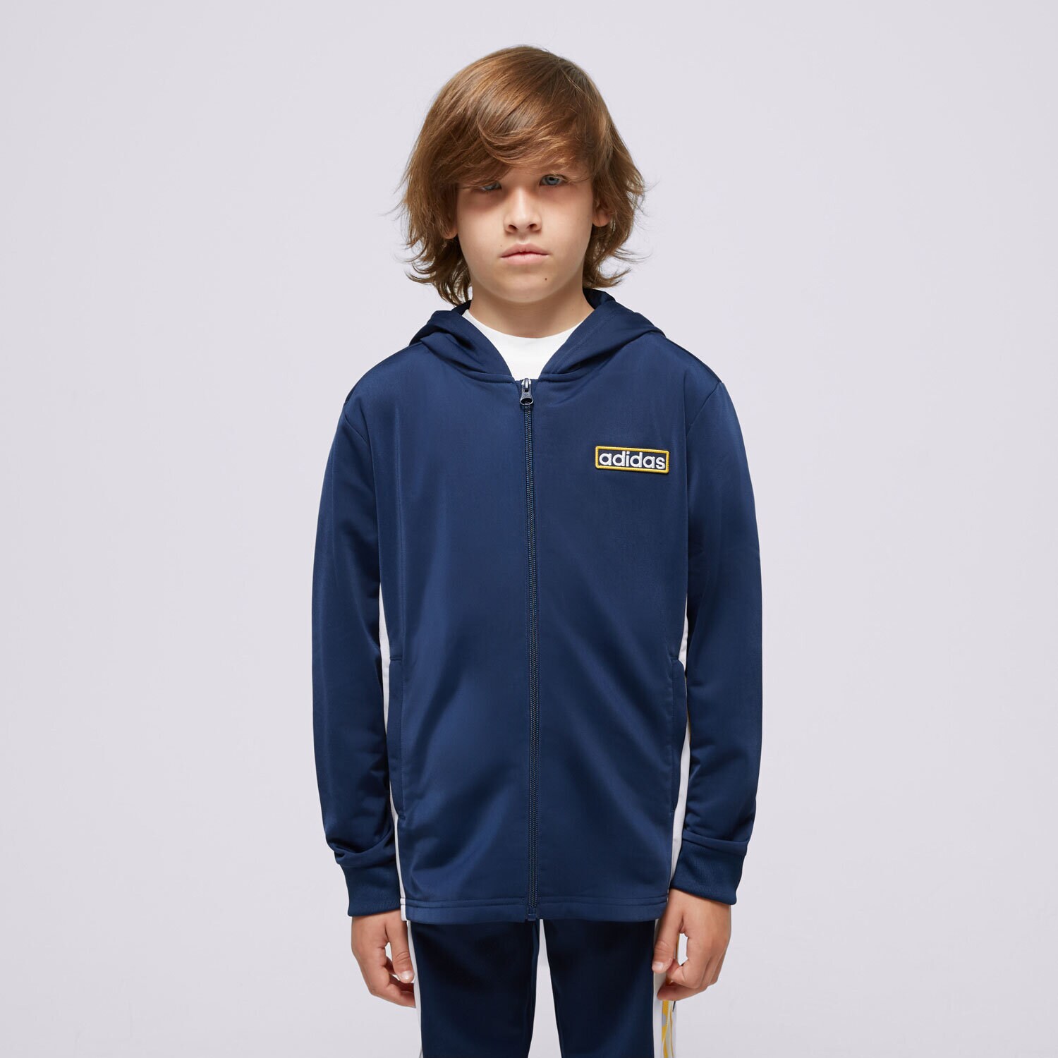 dětská mikina ADIDAS MIKINA S KAPUCÍ FZ HOODIE BOY IN2114 TMAVOMODRÁ