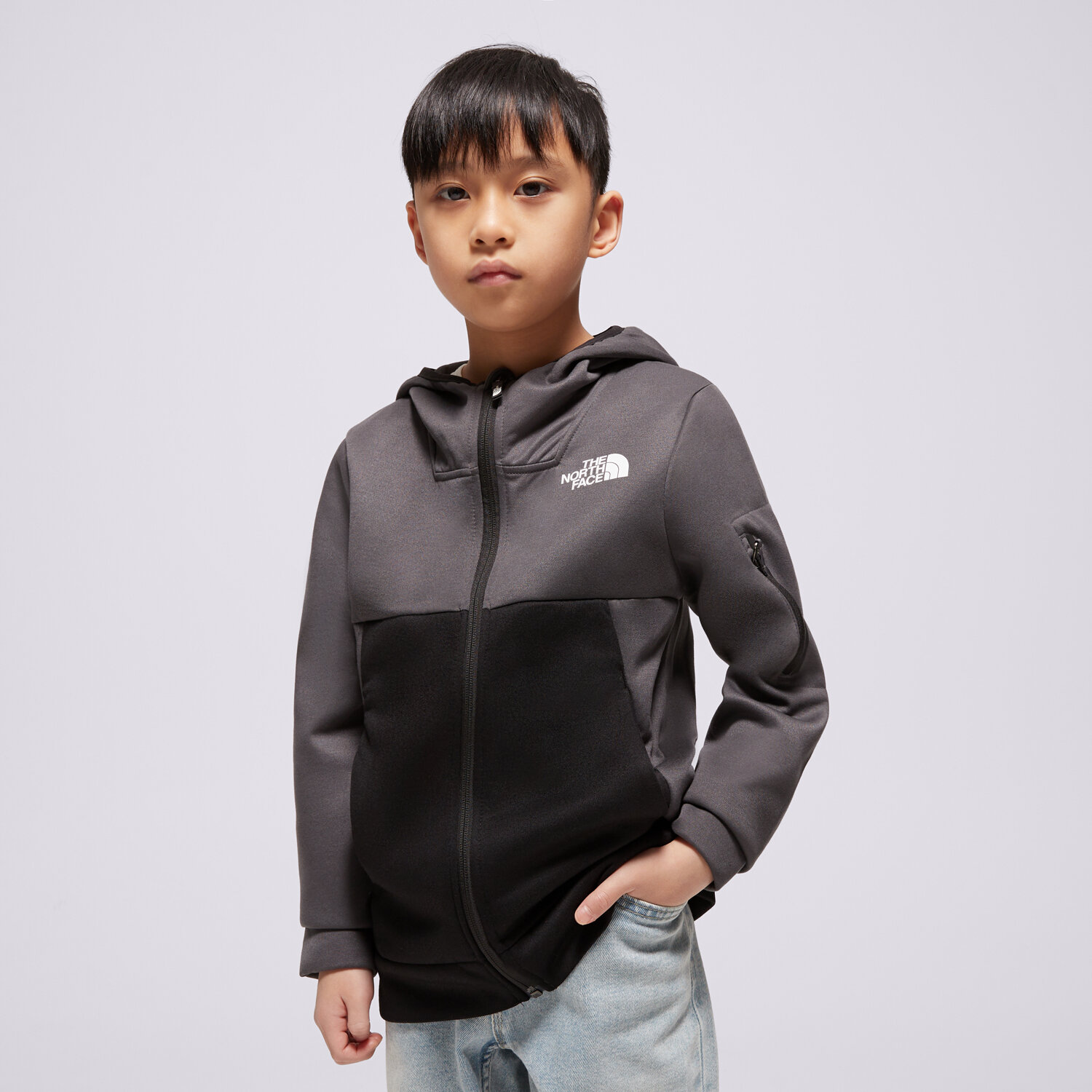 dětská mikina THE NORTH FACE MIKINA ROZEPÍNACÍ B NF0A89DXWUO1 ŠEDÁ