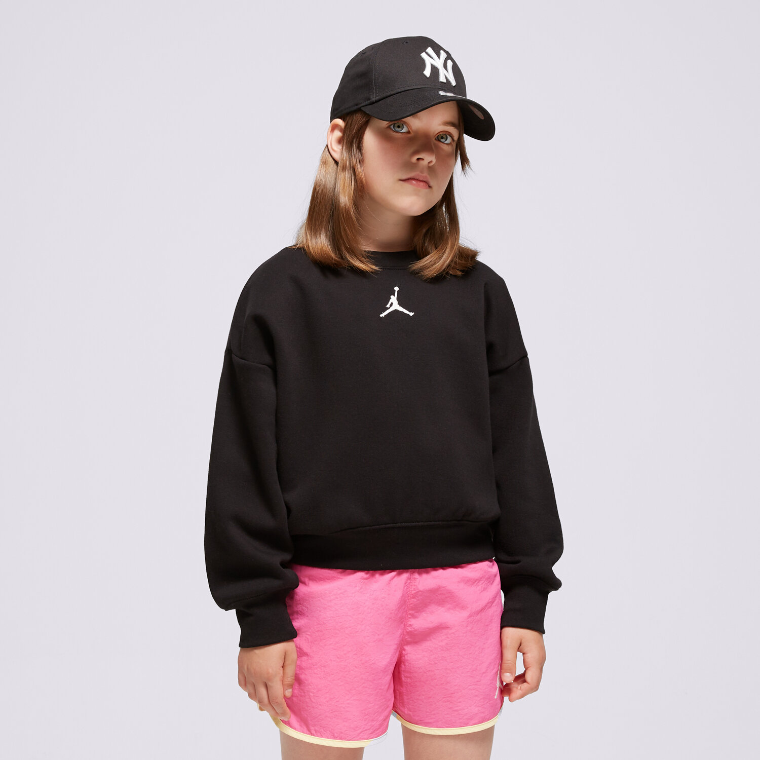 dětská mikina JORDAN MIKINA JDG JUMPMAN ICON PLAY CREW GIRL 45C387-023 ČERNÁ
