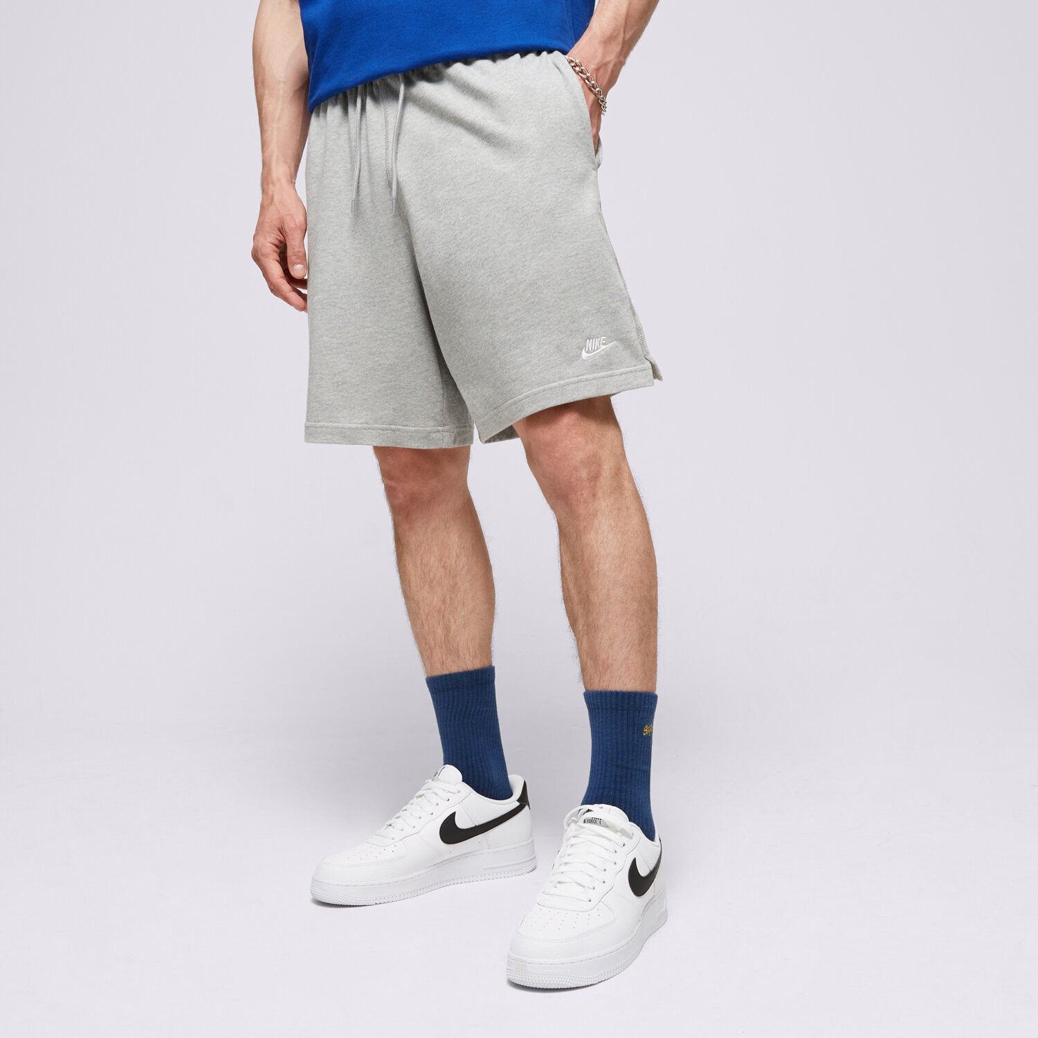 pánské kraťasy NIKE ŠORTKY  M NK CLUB KNIT SHORT FQ4359-063 ŠEDÁ