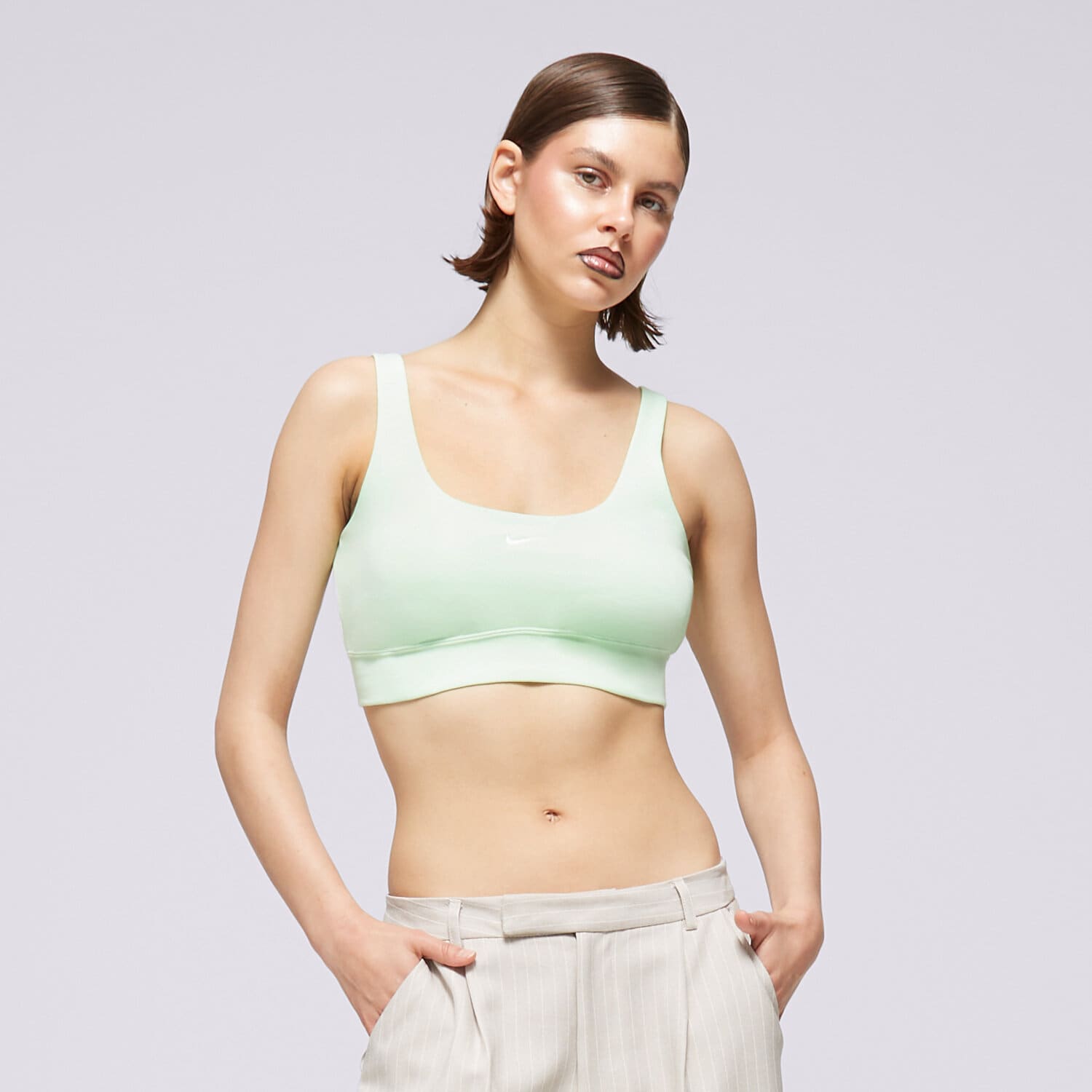dámský top NIKE TOP W NSW NK CHLL FT CRP TOP FN2832-376 ZELENÁ