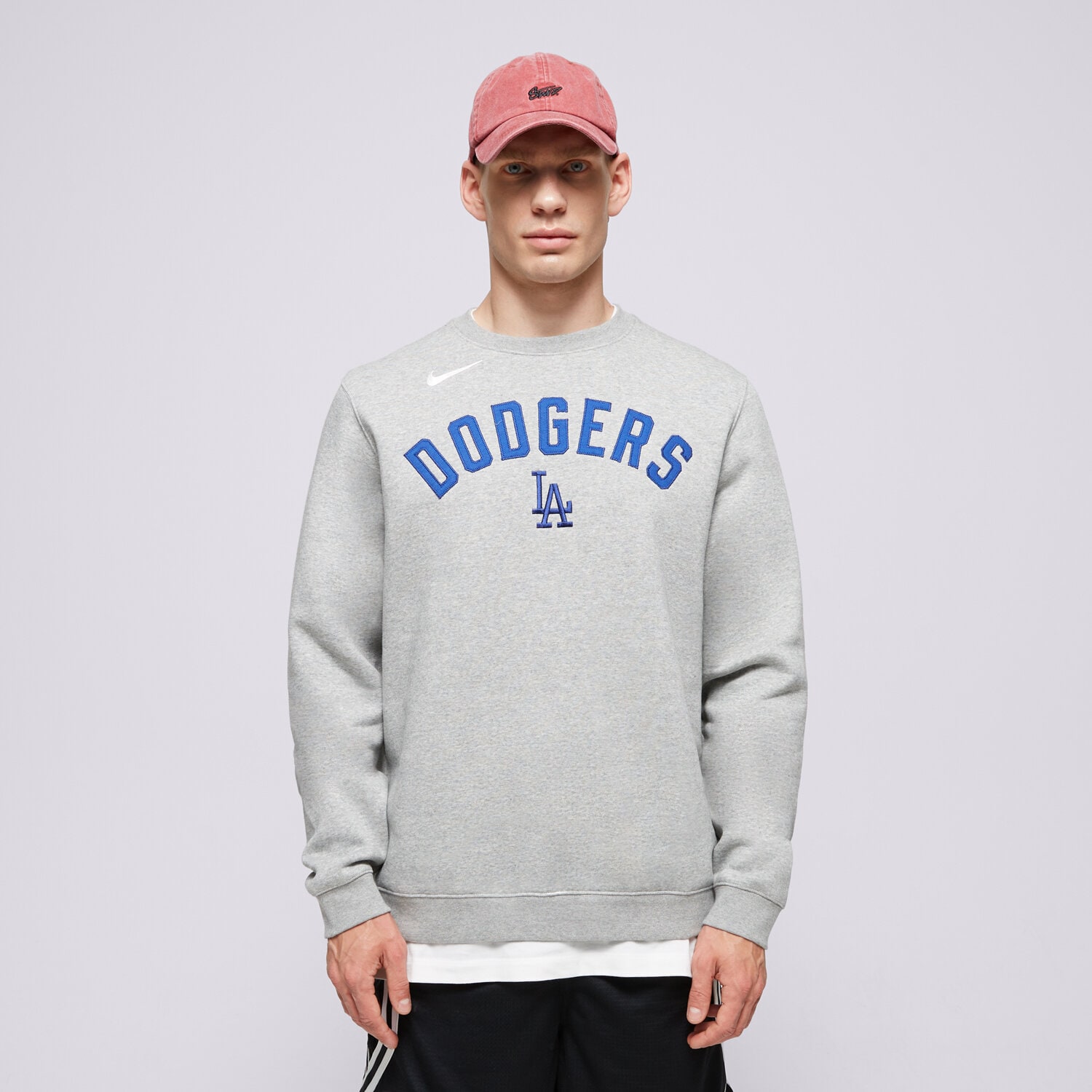 pánská mikina NIKE MIKINA MLB ANGELES DODGERS LOS NKPU-010P-LD-N9P ŠEDÁ