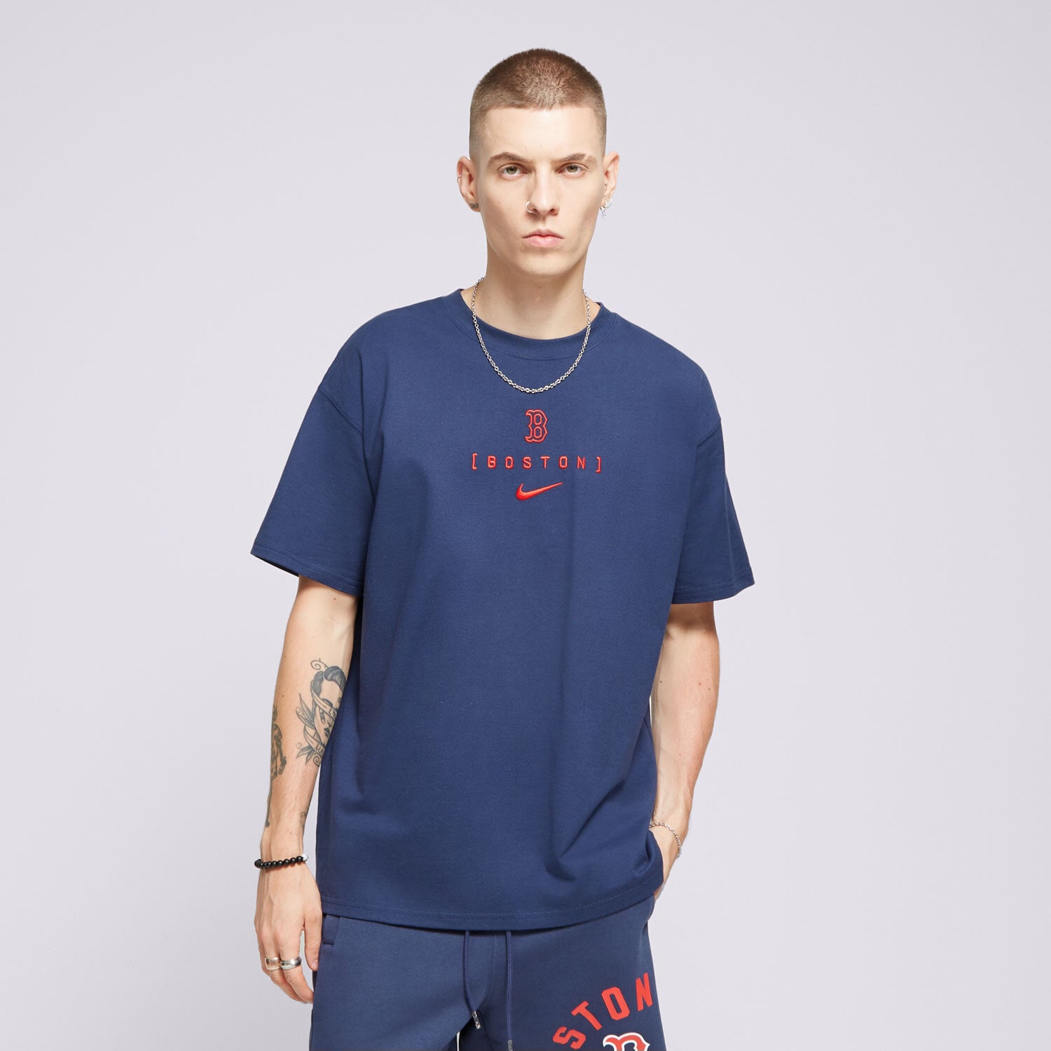 pánské tričko NIKE TRIČKO BOSTON RED SOX MLB 01AY-44B-BQ-JNS TMAVOMODRÁ