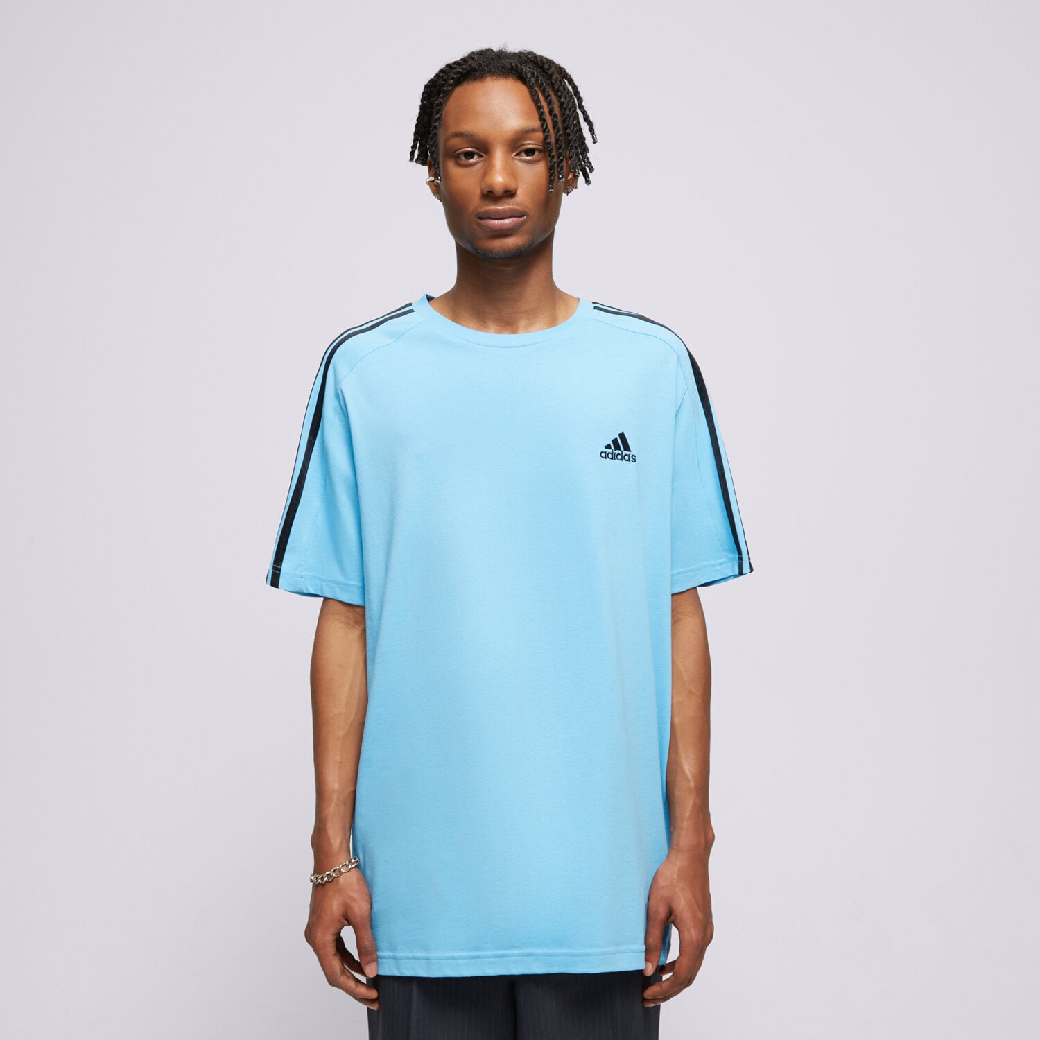 pánské tričko ADIDAS TRIČKO M 3S SJ T IS1338 MODRÁ