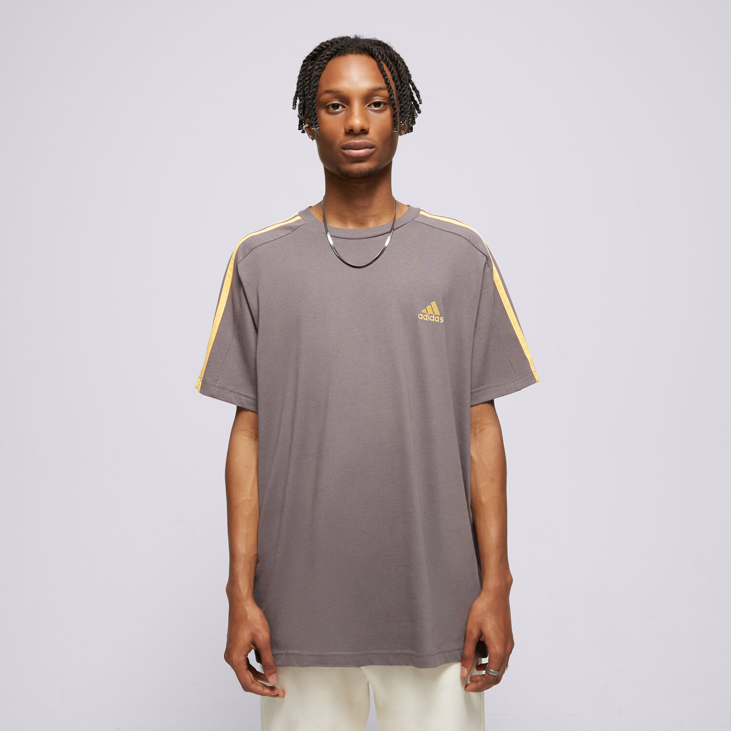 pánské tričko ADIDAS TRIČKO SS M 3S SJ T IS1334 HNĚDÁ