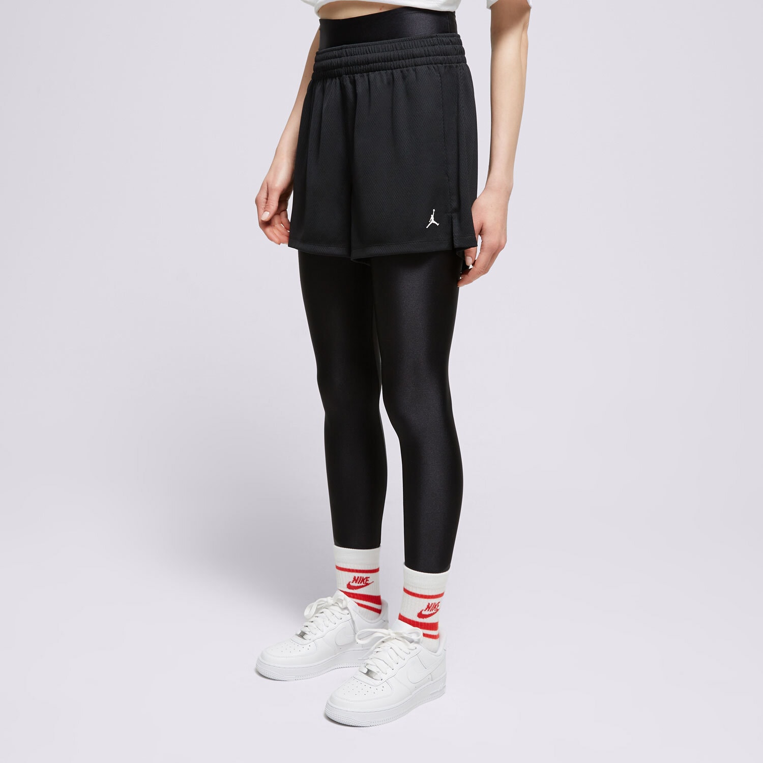 dámské kraťasy ŠORTKY  W JORDAN SPT MESH SHORT SLD BLACK/WHITE FN5162-010 ČERNÁ
