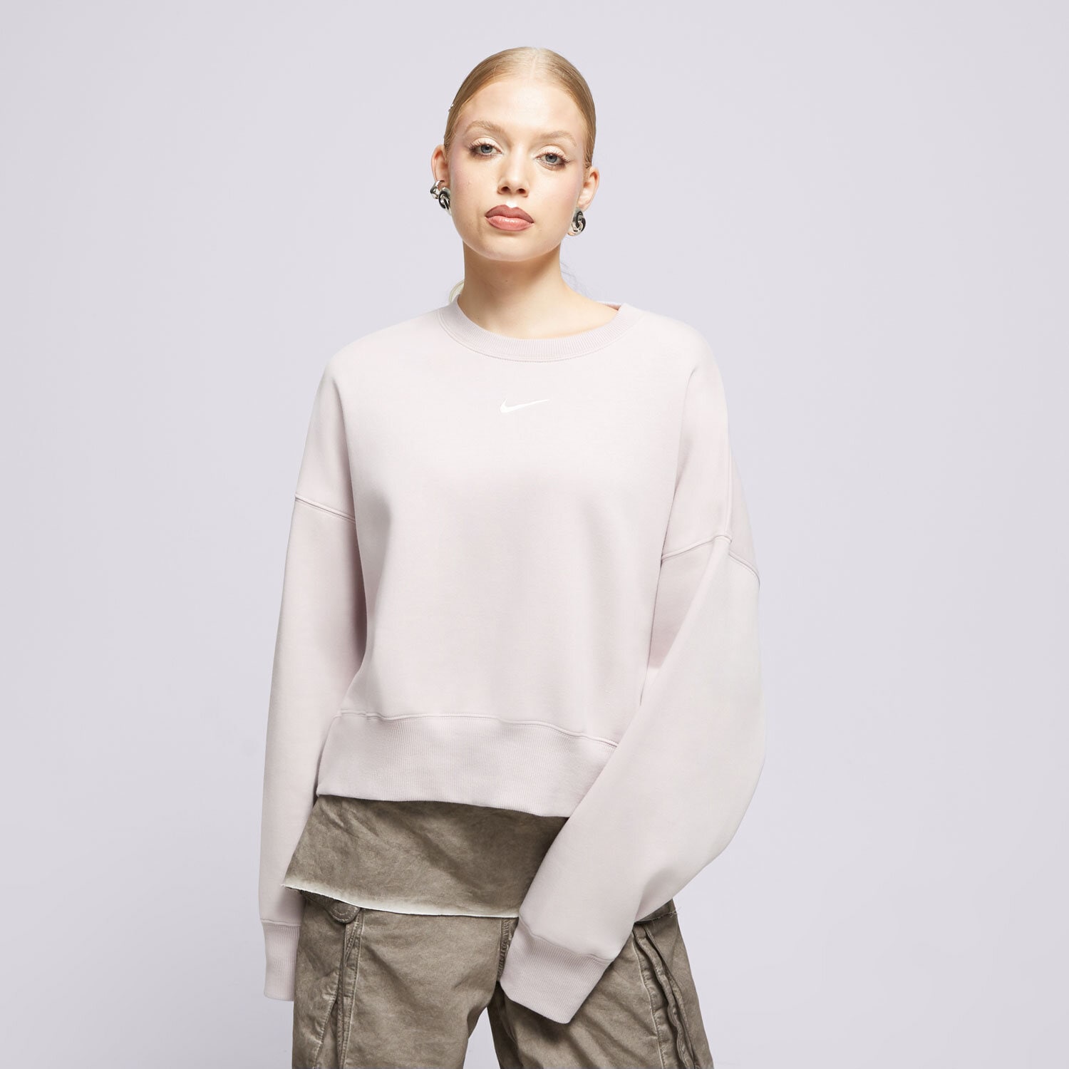 dámská mikina NIKE MIKINA W NSW PHNX FLC OOS CREW DQ5761-019 RŮŽOVÁ