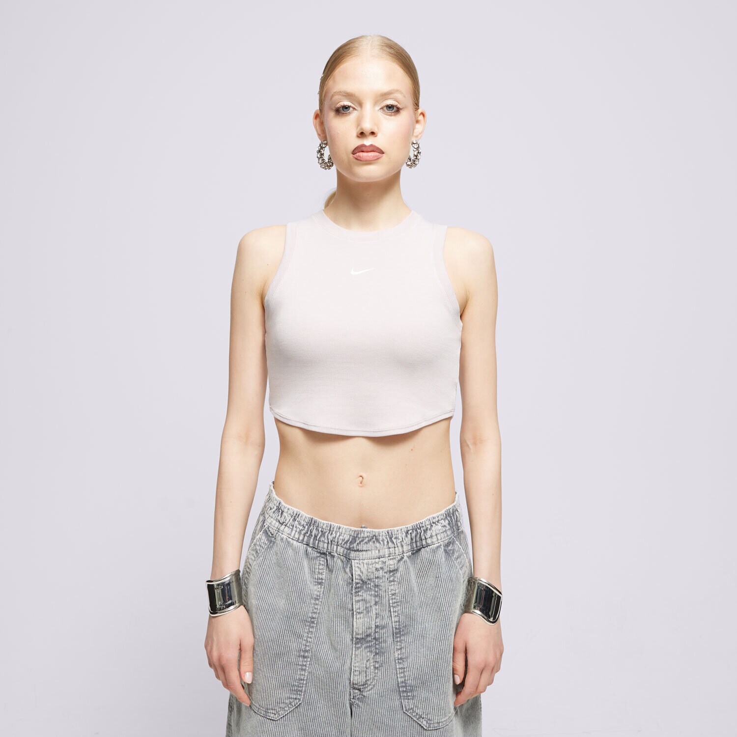 dámské tričko NIKE TRIČKO W NSW ESSNTL RIB CRP TOP FB8279-019 RŮŽOVÁ