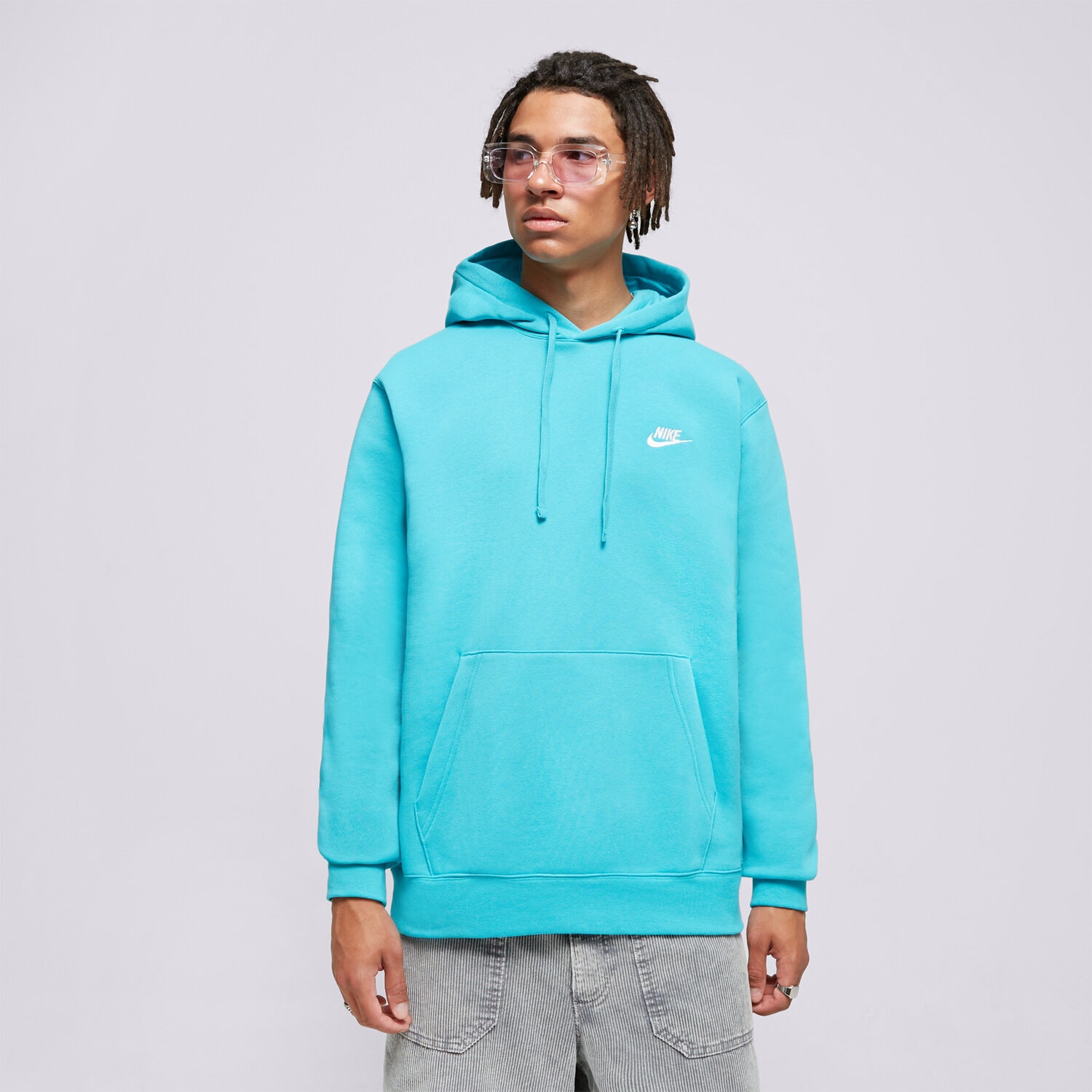 pánská mikina NIKE MIKINA S KAPUCÍ SPORTSWEAR CLUB FLEECE BV2654-345 MODRÁ