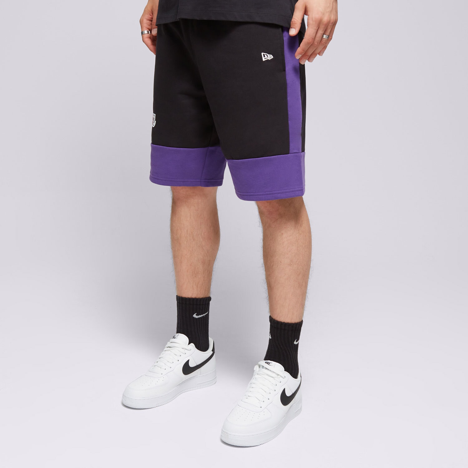 pánské kraťasy NEW ERA ŠORTKY  NBA COLOUR BLOCK SHORT LAKERS LOS ANGELES LA 60416375 ČERNÁ