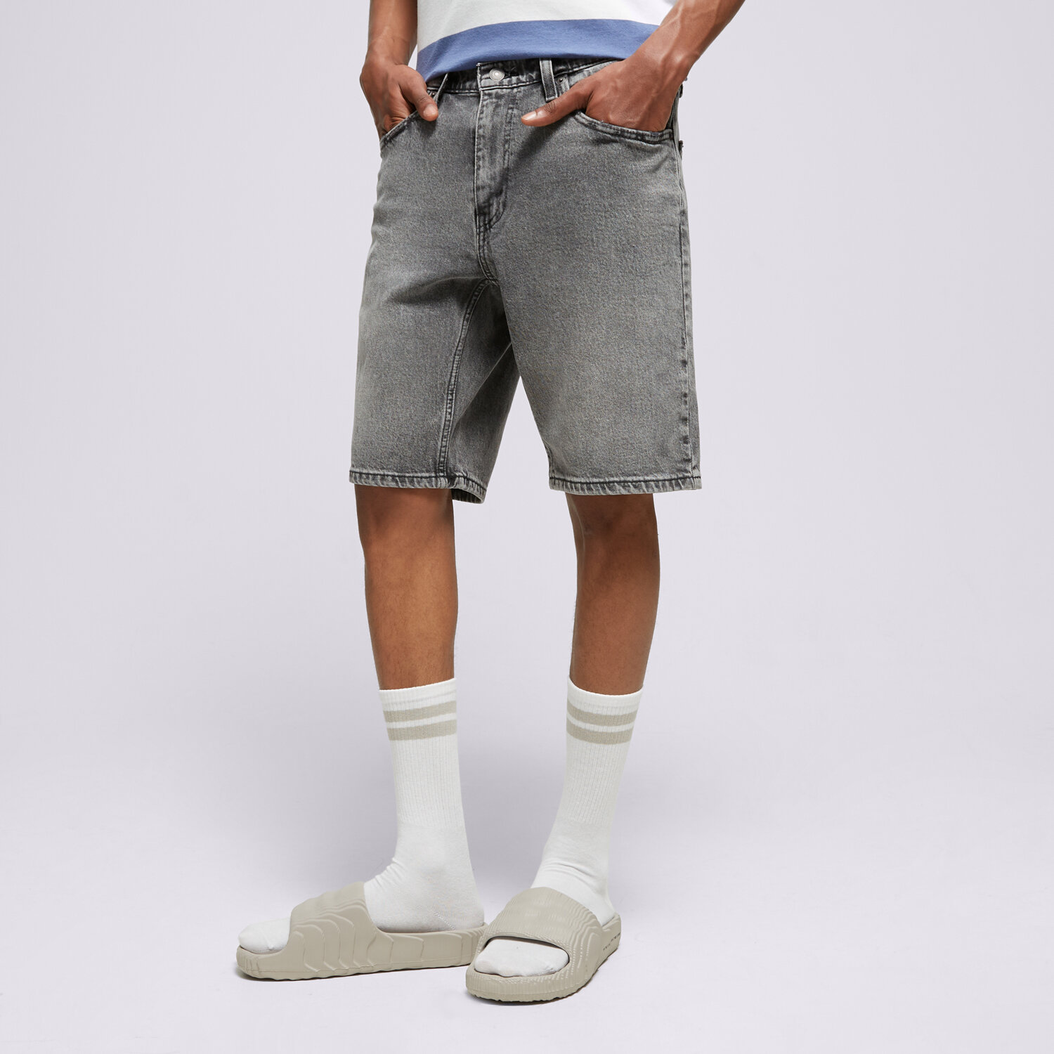 pánské kraťasy LEVI'S ŠORTKY  445 ATHLETIC SHORTS BLACKS A7219-0005 ČERNÁ