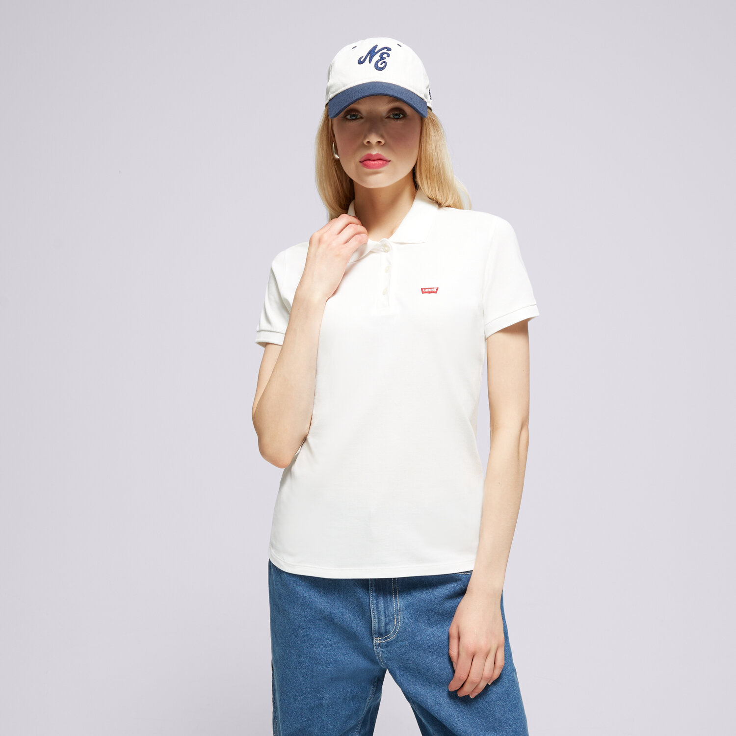 dámské polo tričko LEVI'S TRIČKO SLIM TRIČKO NEUTRALS 52599-0000 BÍLÁ