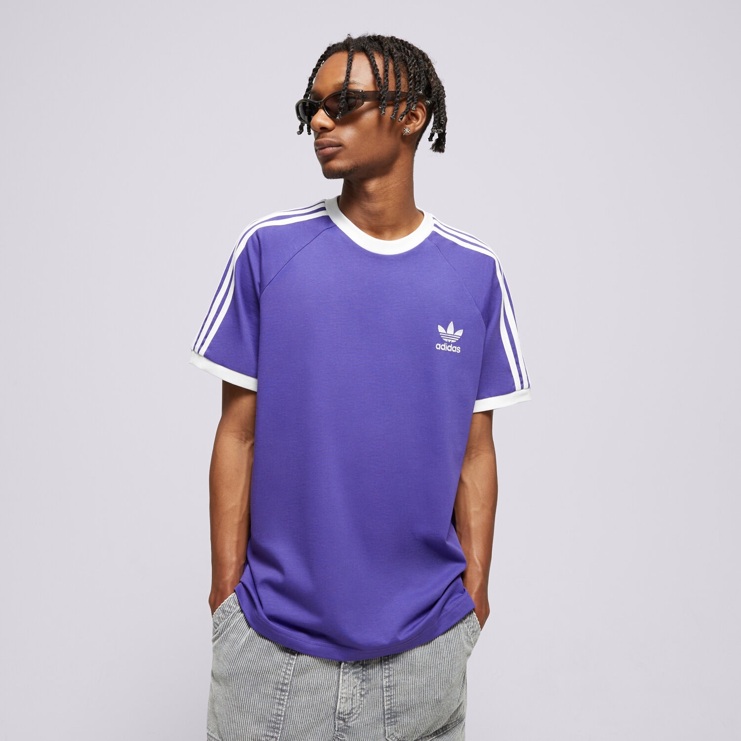 pánské tričko ADIDAS TRIČKO 3-STRIPES TEE IM9394 FIALOVÁ