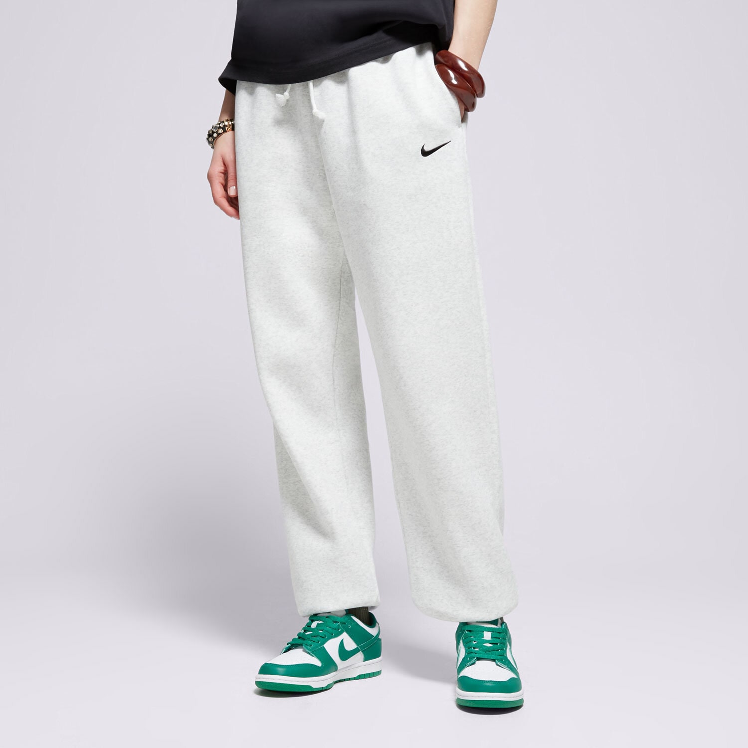 dámské kalhoty NIKE KALHOTY  W NSW PHNX FLC HR OS PANT 2 FZ5996-051 ŠEDÁ