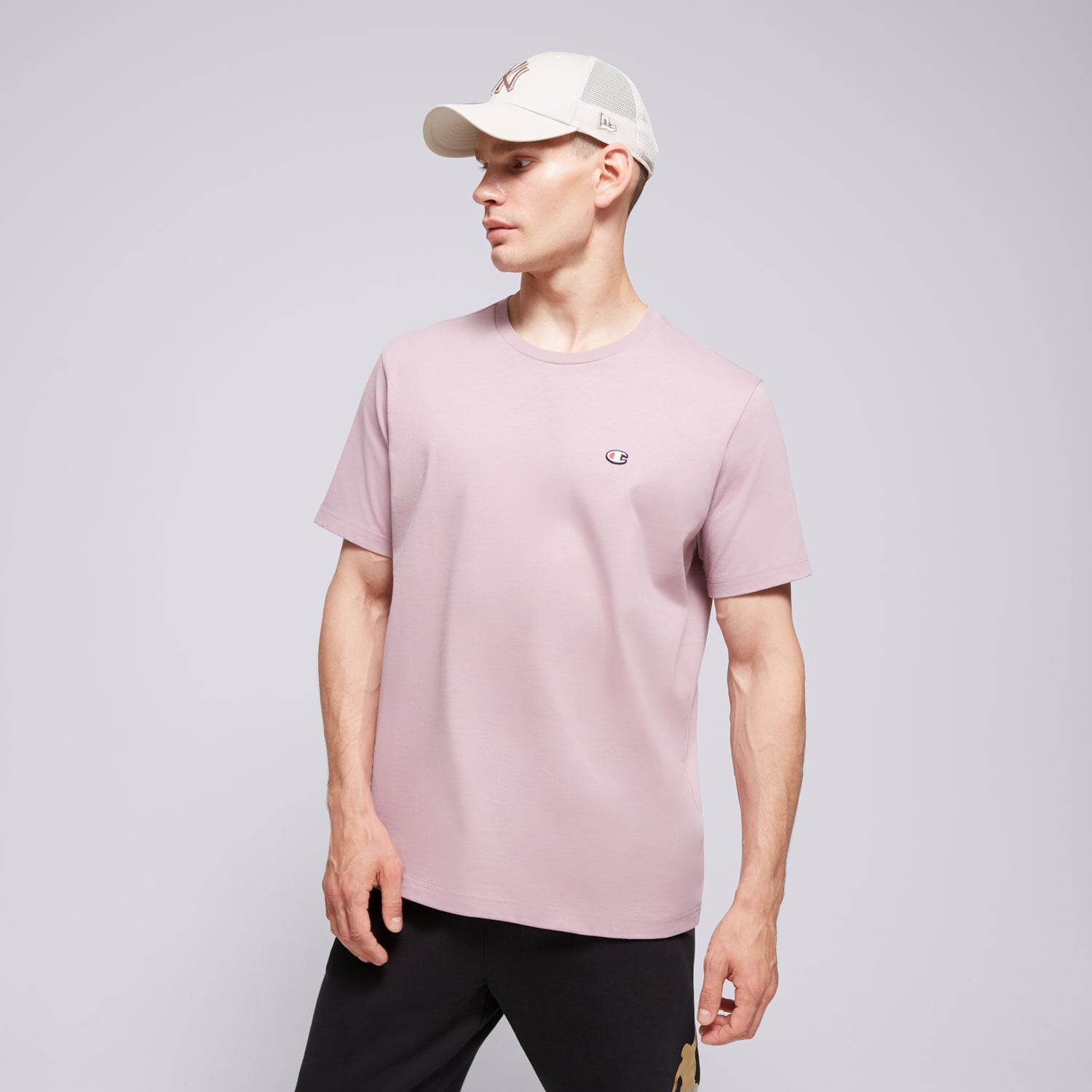 pánské tričko CHAMPION TRIČKO CREWNECK TEE 220453PS162 BORDOVÁ