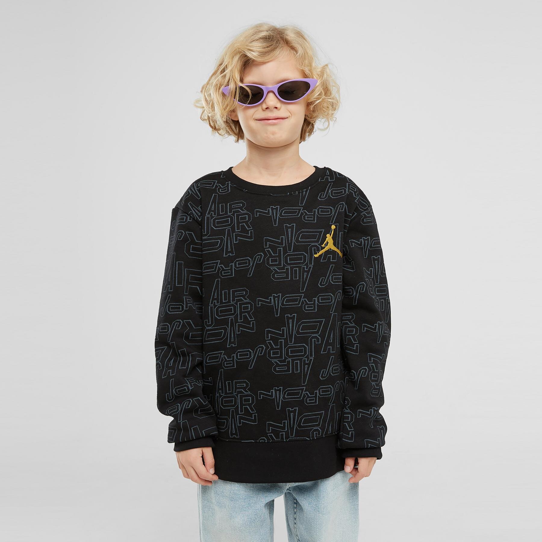 dětská mikina JORDAN MIKINA TAKE FLIGHT B&G FLC CREW 95C802-023 ČERNÁ