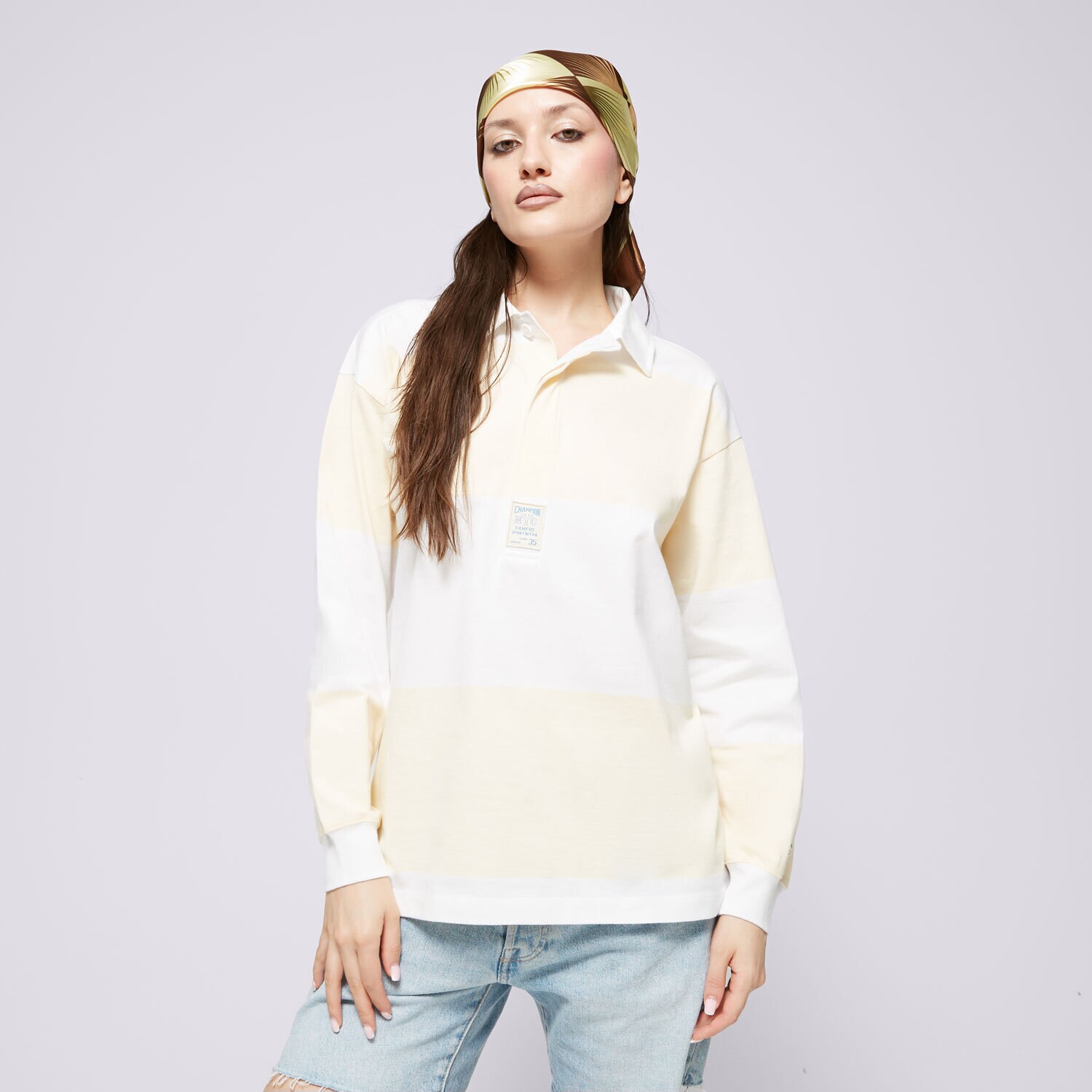 dámské polo tričko CHAMPION TRIČKO LONG SLEEVE TRIČKO 117205WW001 BÍLÁ