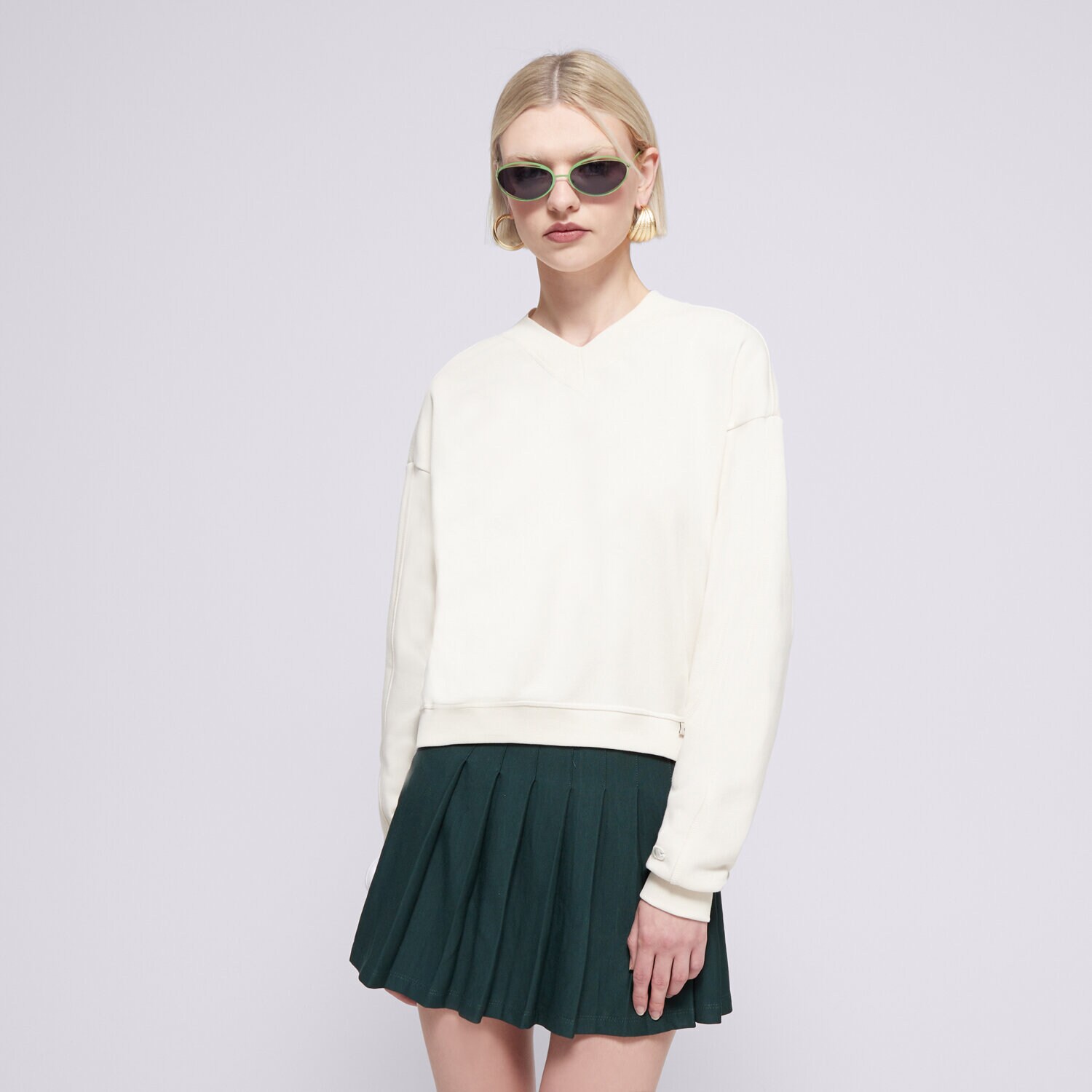 dámská mikina CHAMPION MIKINA CREWNECK CROPTOP-ECO FUTURE E10007YS137 BÉŽOVÁ