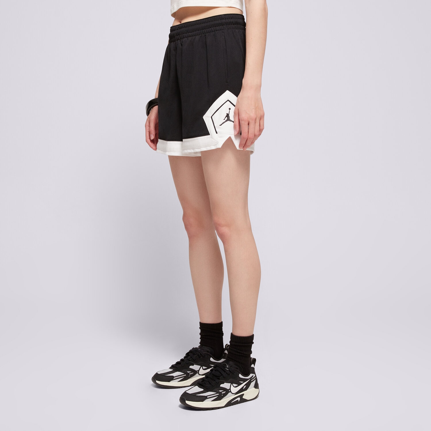 dámské kraťasy ŠORTKY  W JORDAN SPT DMND SHORT 4" BLACK/WHITE/WHITE/BLACK FN5134-010 ČERNÁ