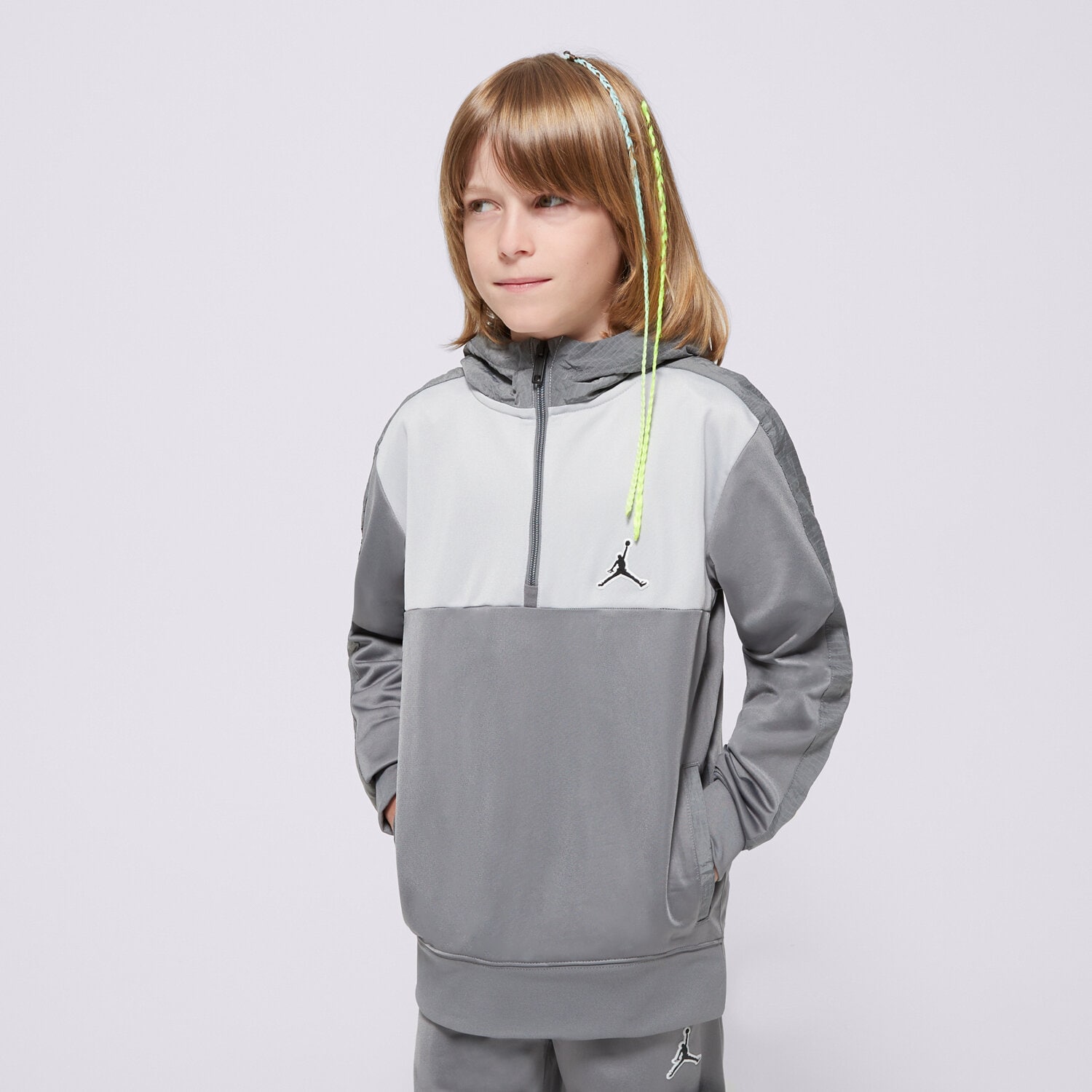 dětské kalhoty JORDAN SOUPRAVA WVN PNL CRGO OH SUIT GRY/BLK B 95D036-M19 ŠEDÁ