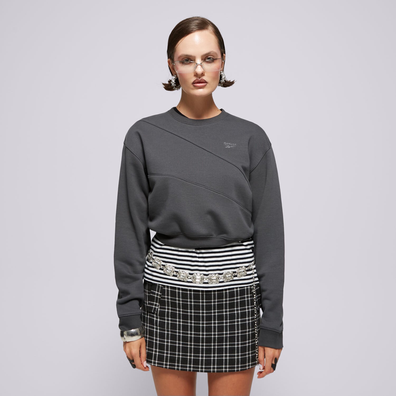 dámská mikina REEBOK MIKINA AE VECTOR LAYER 100205733 ŠEDÁ