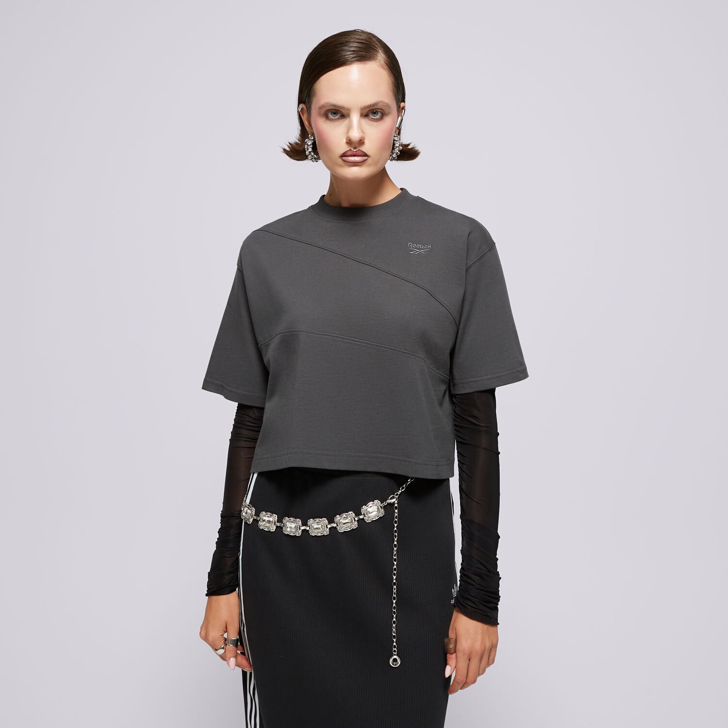 dámské tričko REEBOK TRIČKO AE VECTOR TOP 100205327 ŠEDÁ