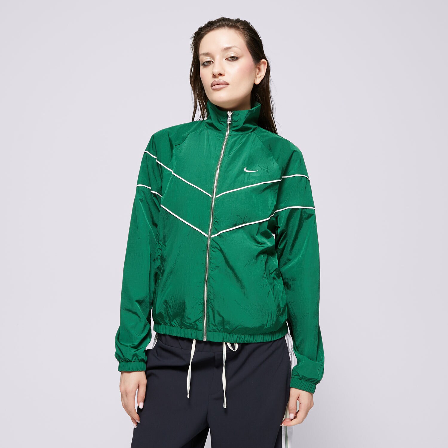 dámská mikina NIKE MIKINA W NSW NK WR WVN UV FZ JKT FV6304-300 ZELENÁ