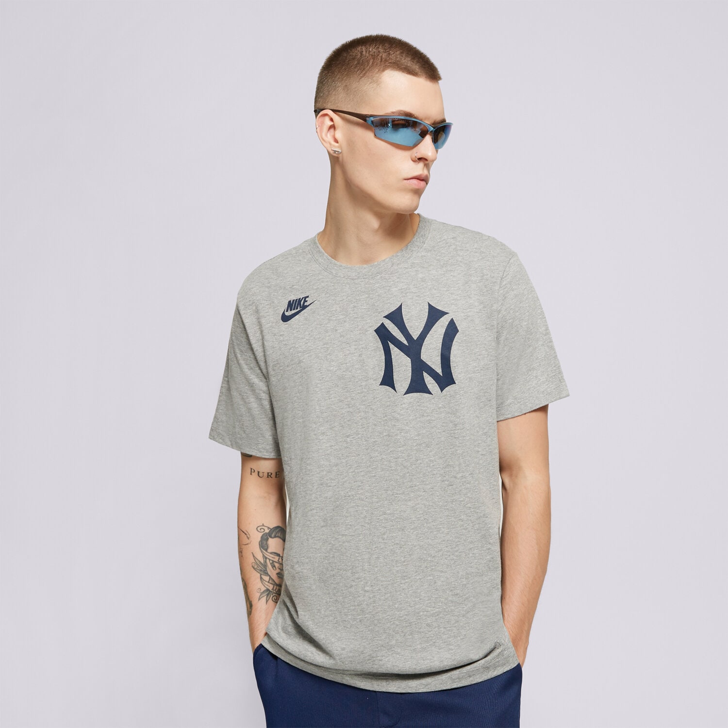 pánské tričko NIKE TRIČKO NEW YORK YANKEES MLB N199-06G-N27-0B5 ŠEDÁ