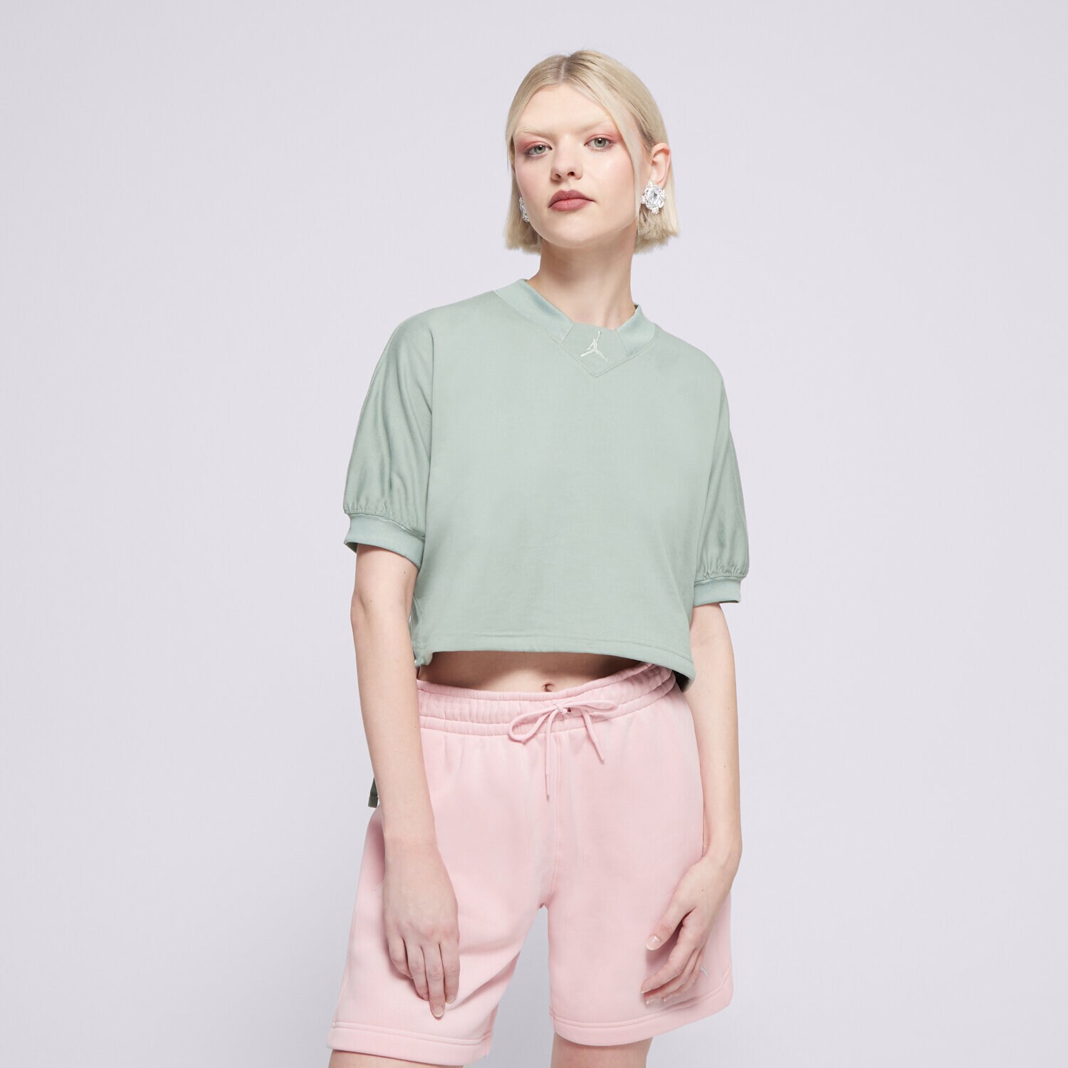 dámské tričko JORDAN TRIČKO W J SS KNIT SLD TOP FN5727-304 ZELENÁ