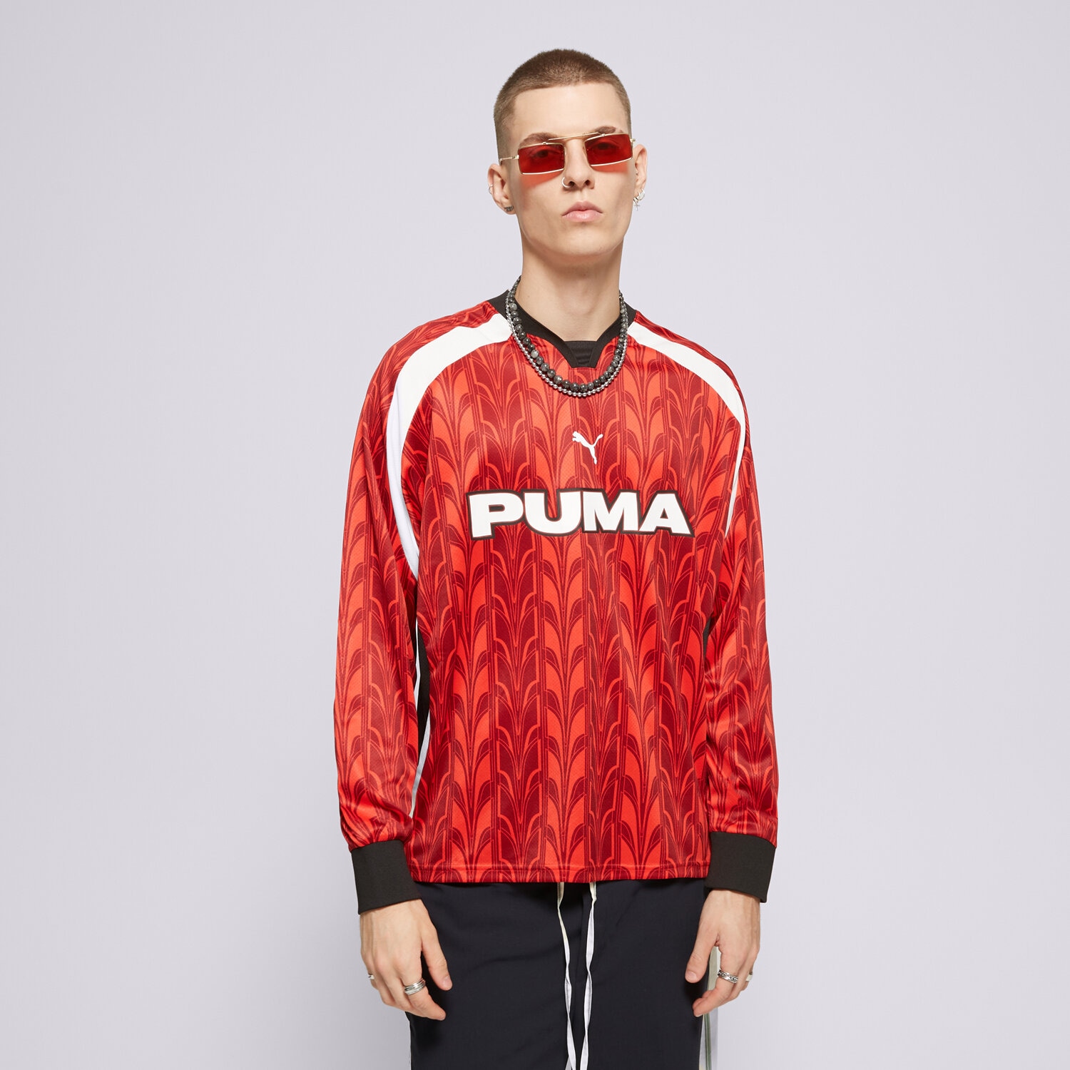 pánské tričko PUMA TRIČKO FOOTBALL JERSEY LONGSLEEVE 627543 13 ČERVENÁ