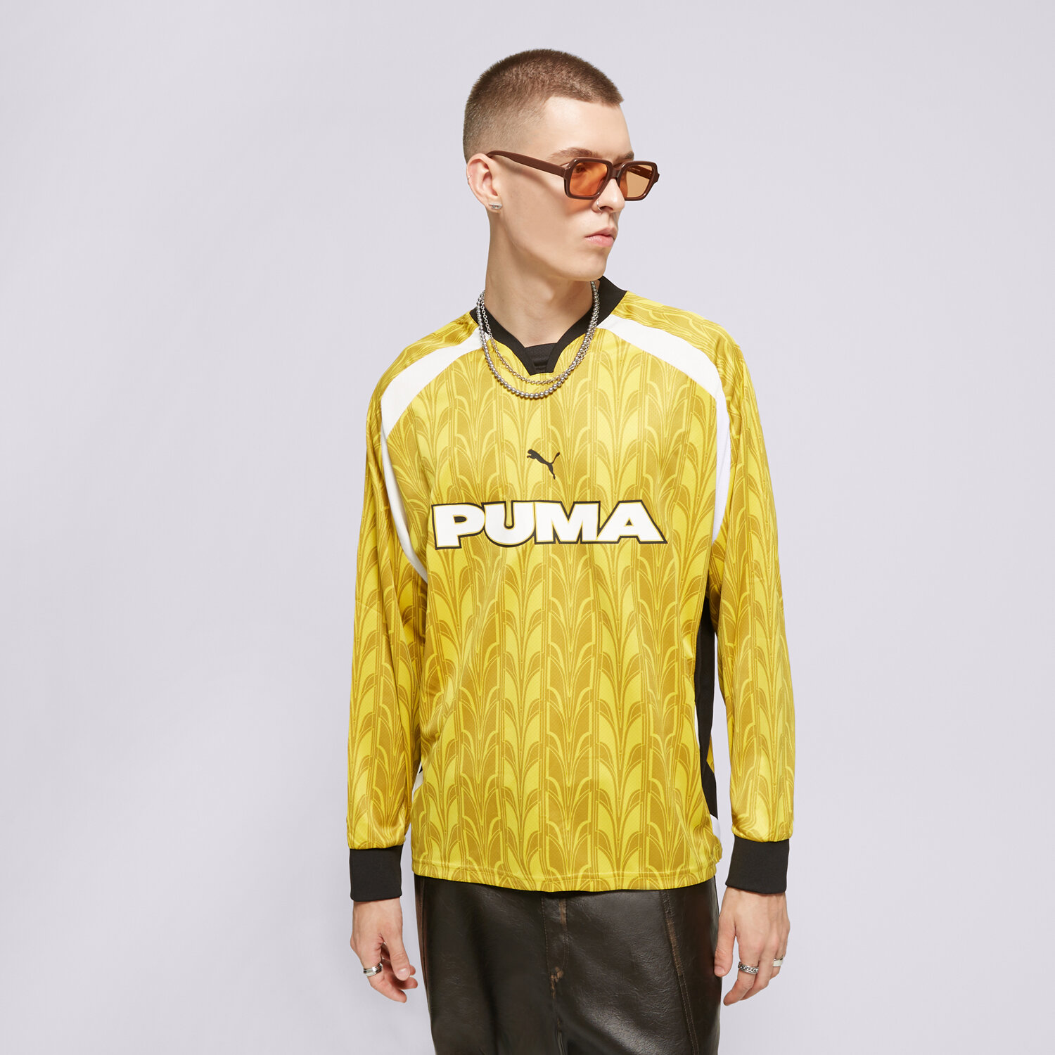 pánské tričko PUMA TRIČKO FOOTBALL JERSEY LONGSLEEVE 627543 41 ŽLUTÁ