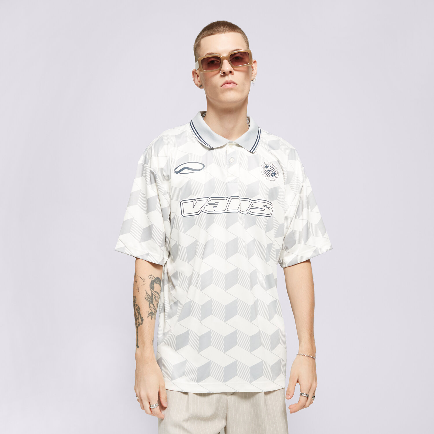 pánské polo tričko VANS TRIČKO RIGSBY SOCCER SS TRIČKO VN000HDUFS81 BÍLÁ