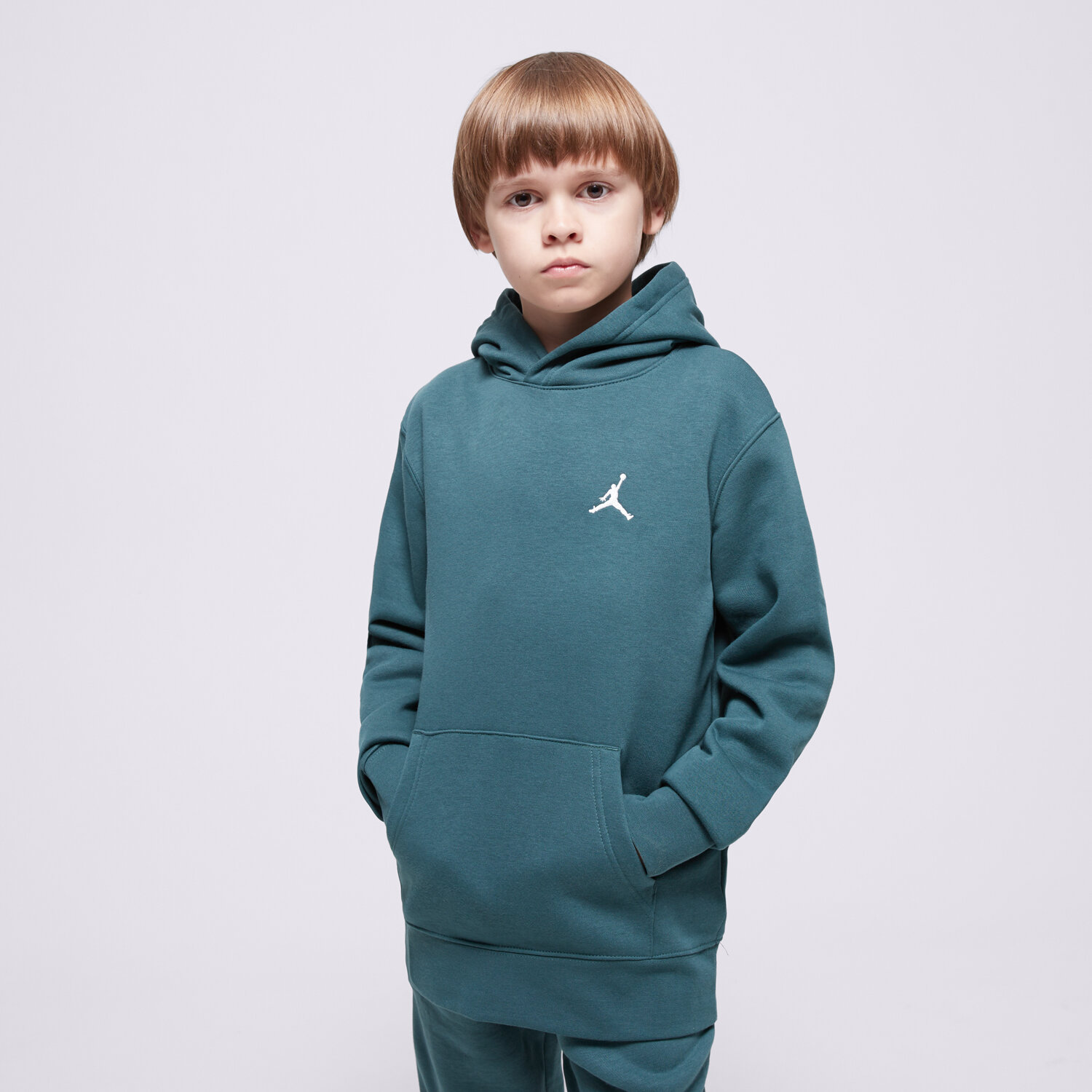 dětská mikina JORDAN MIKINA S KAPUCÍ JDB MJ BROOKLYN FLC PO BOY 95D232-EI8 ZELENÁ