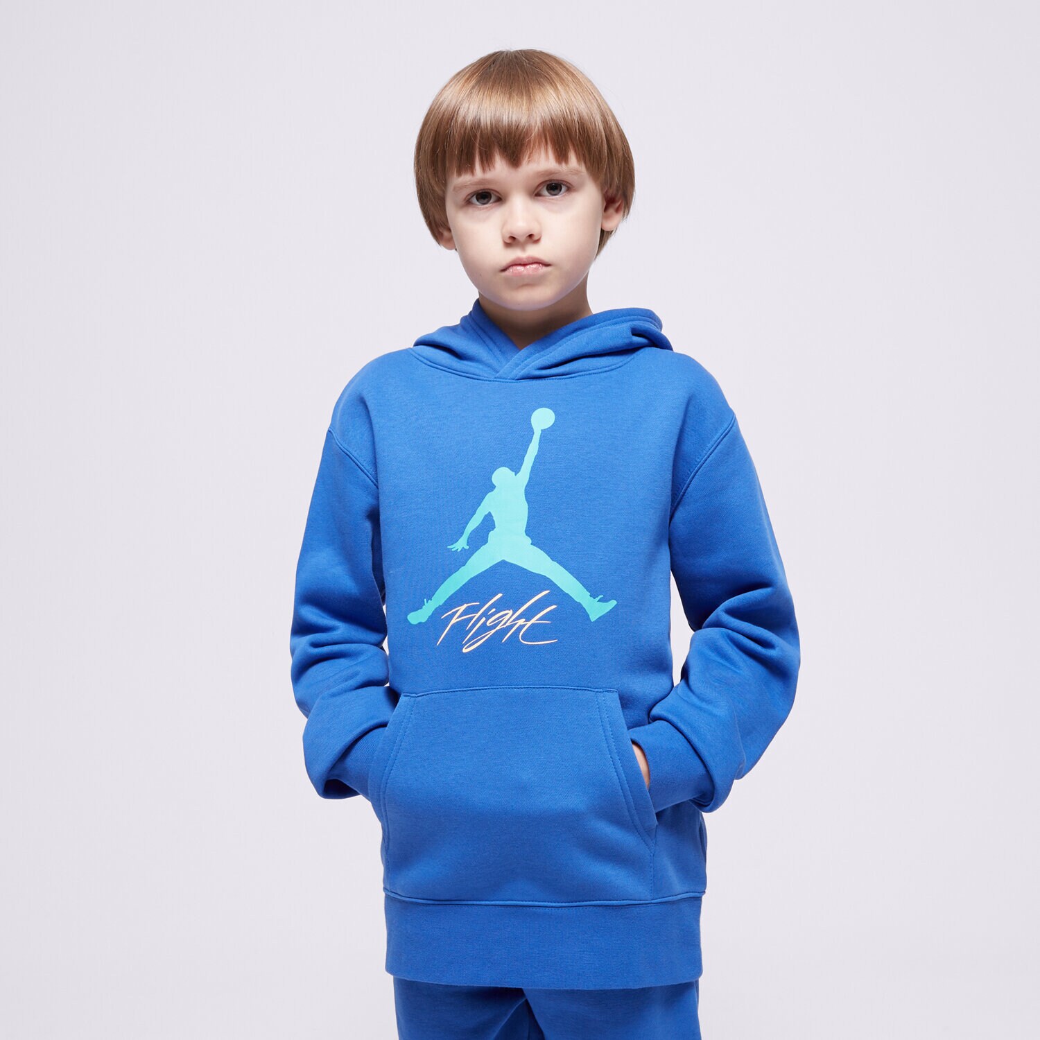 dětská mikina JORDAN MIKINA S KAPUCÍ JDN JUMPMAN BASELINE PO BOY 95D277-U5H MODRÁ
