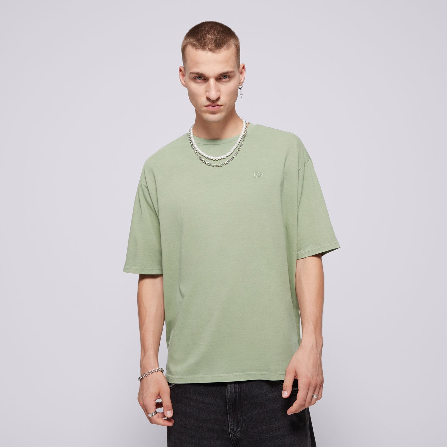 pánské tričko NEW ERA TRIČKO NE WASHED OS NONE 60502674 ZELENÁ