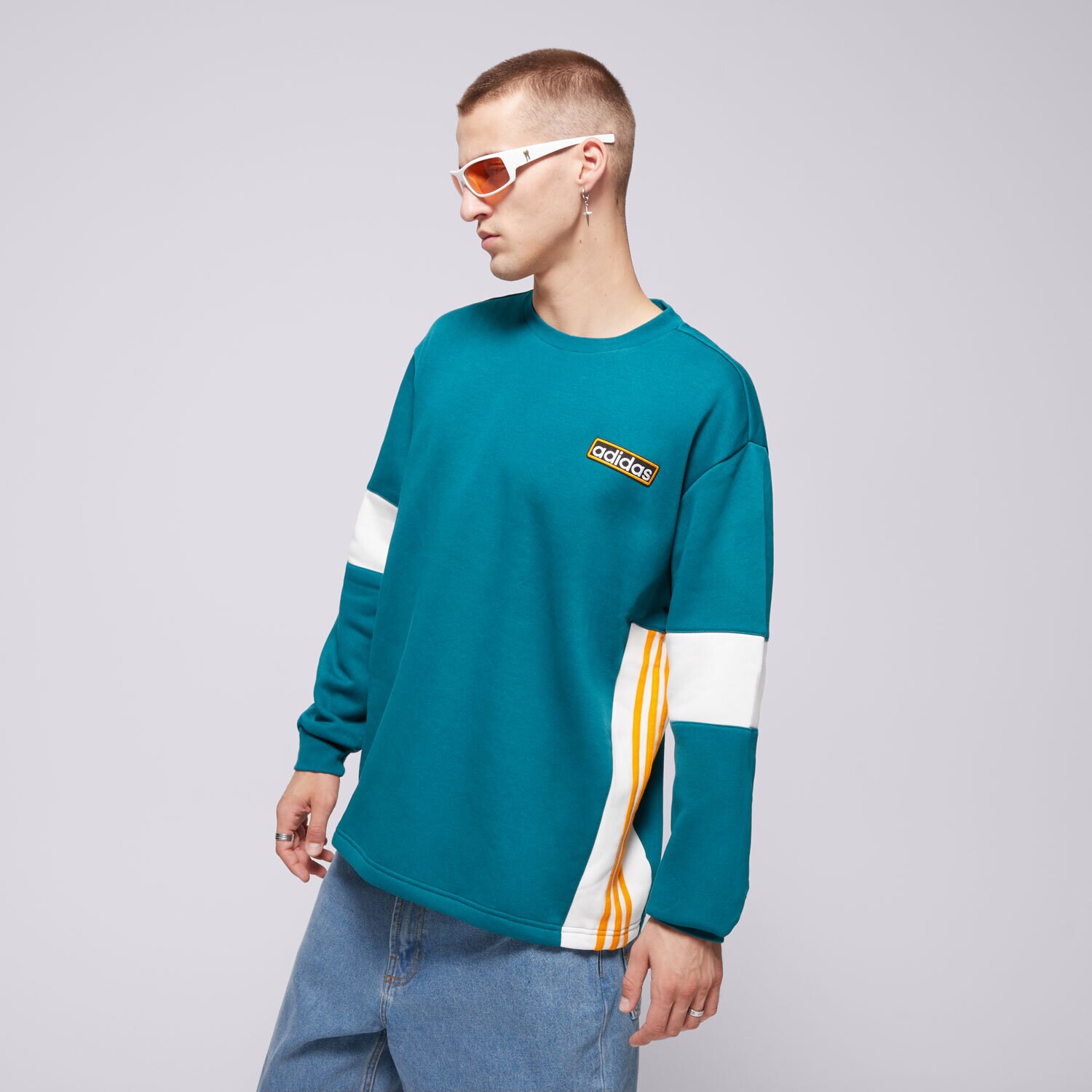 pánská mikina ADIDAS MIKINA ADIBREAK CREW IW5813 ZELENÁ