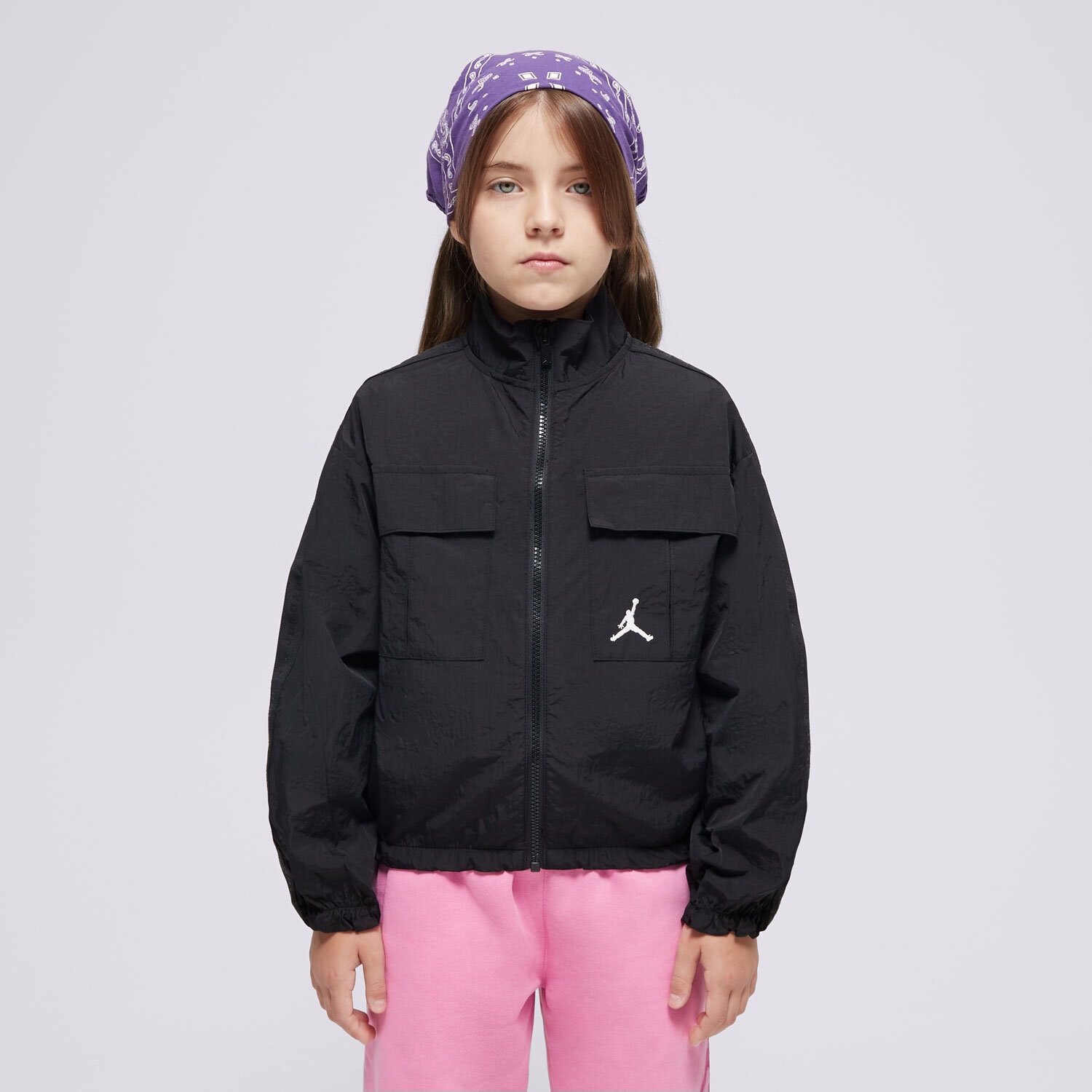 dětské tričko JORDAN BUNDA ZIMNÍ JDG JUMPMAN WOVEN TAPIN GIRL 45D345-023 ČERNÁ